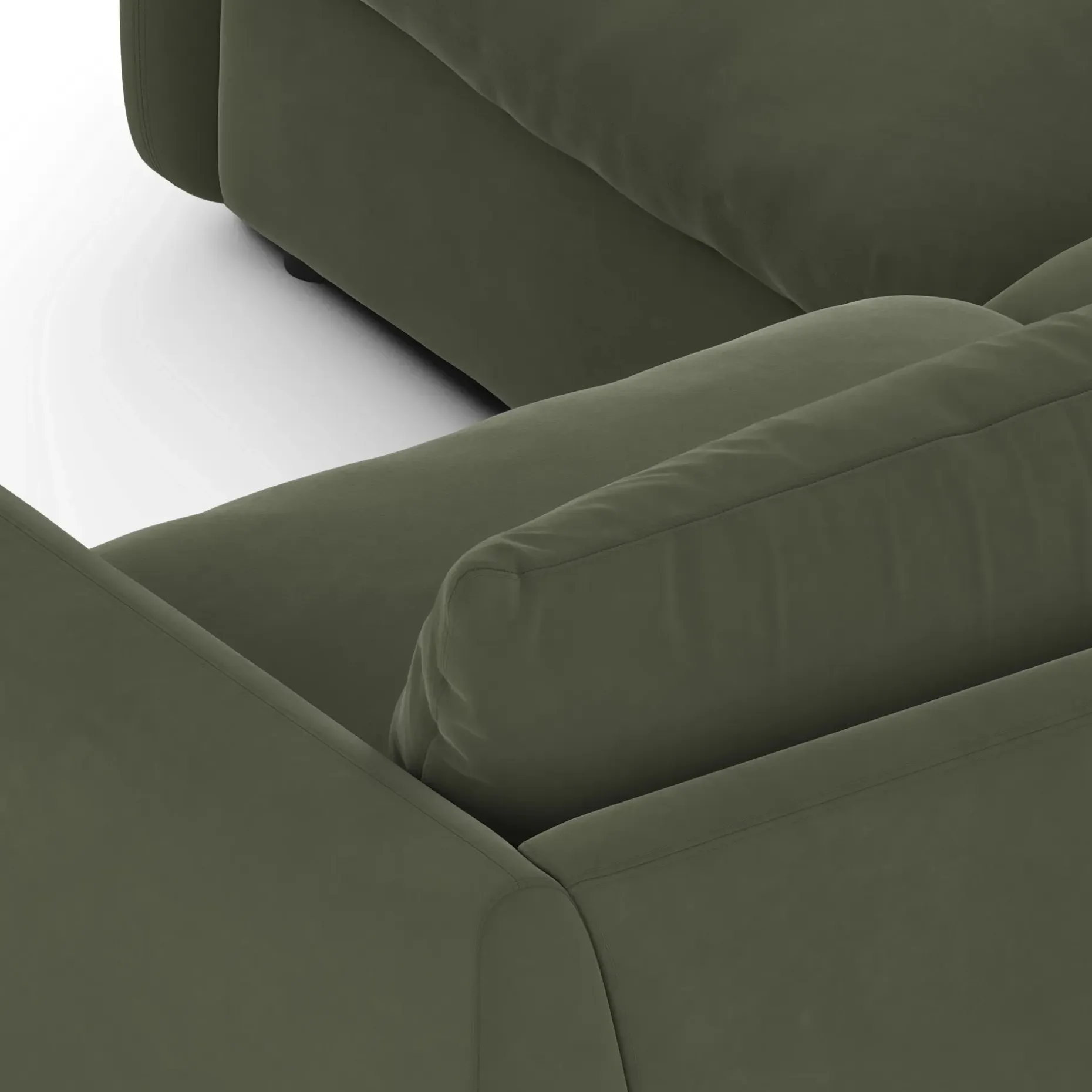 Leigh 87" Velvet Modular Corner Sectional - Hale Fir Green