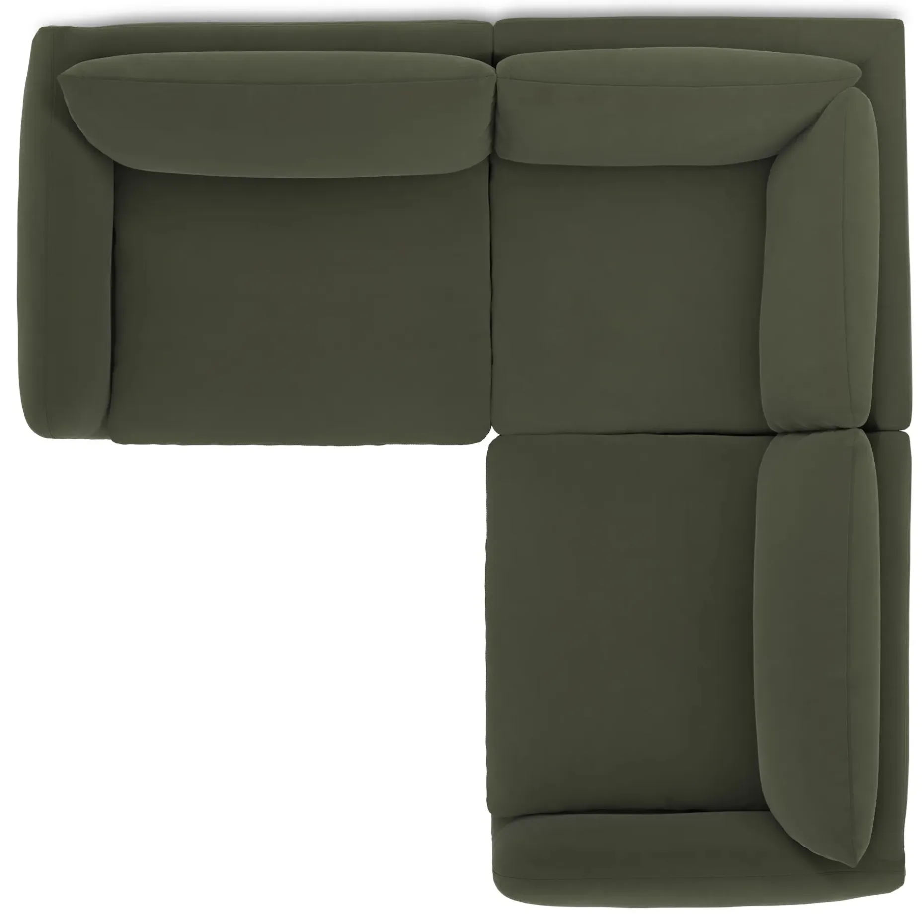 Leigh 87" Velvet Modular Corner Sectional - Hale Fir Green