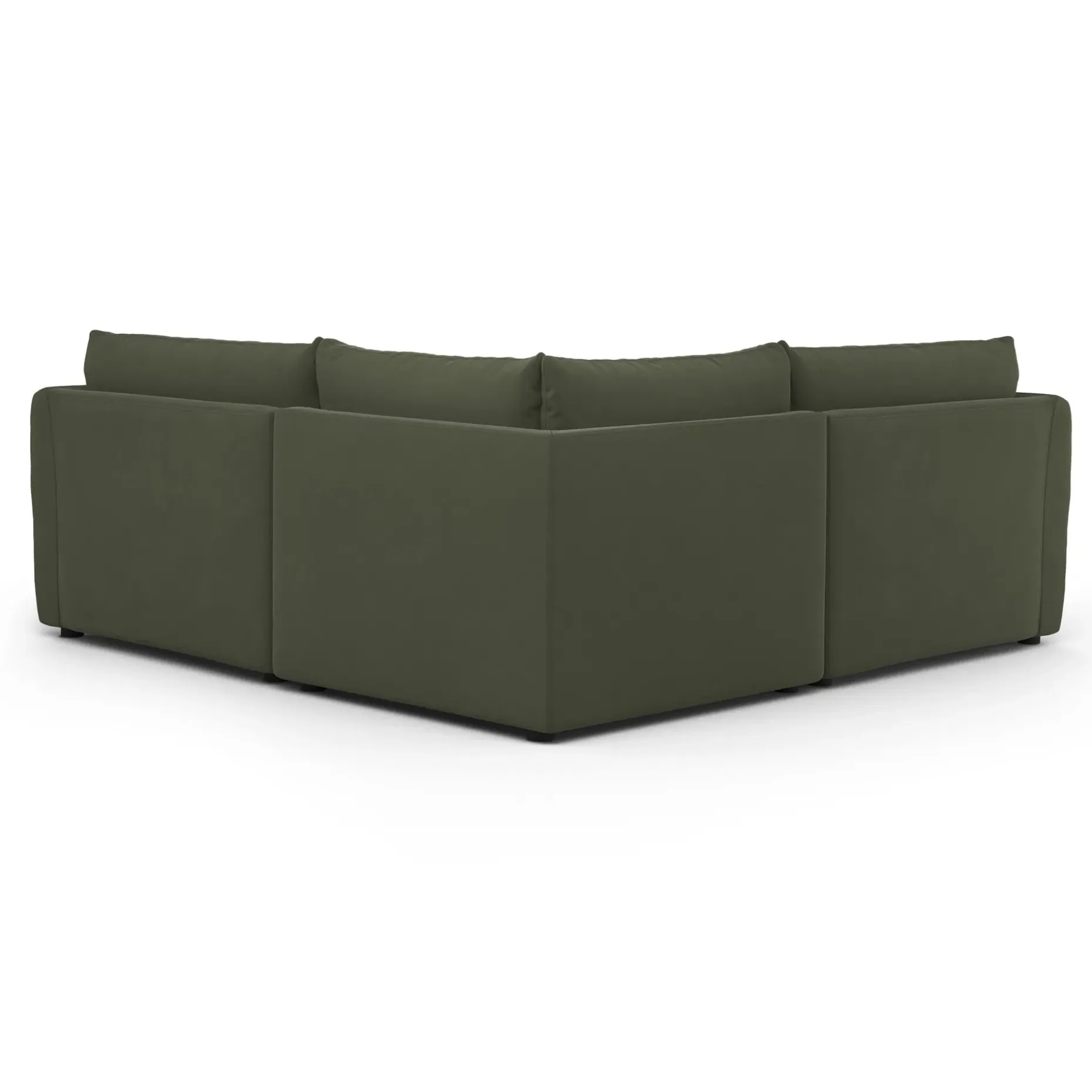 Leigh 87" Velvet Modular Corner Sectional - Hale Fir Green
