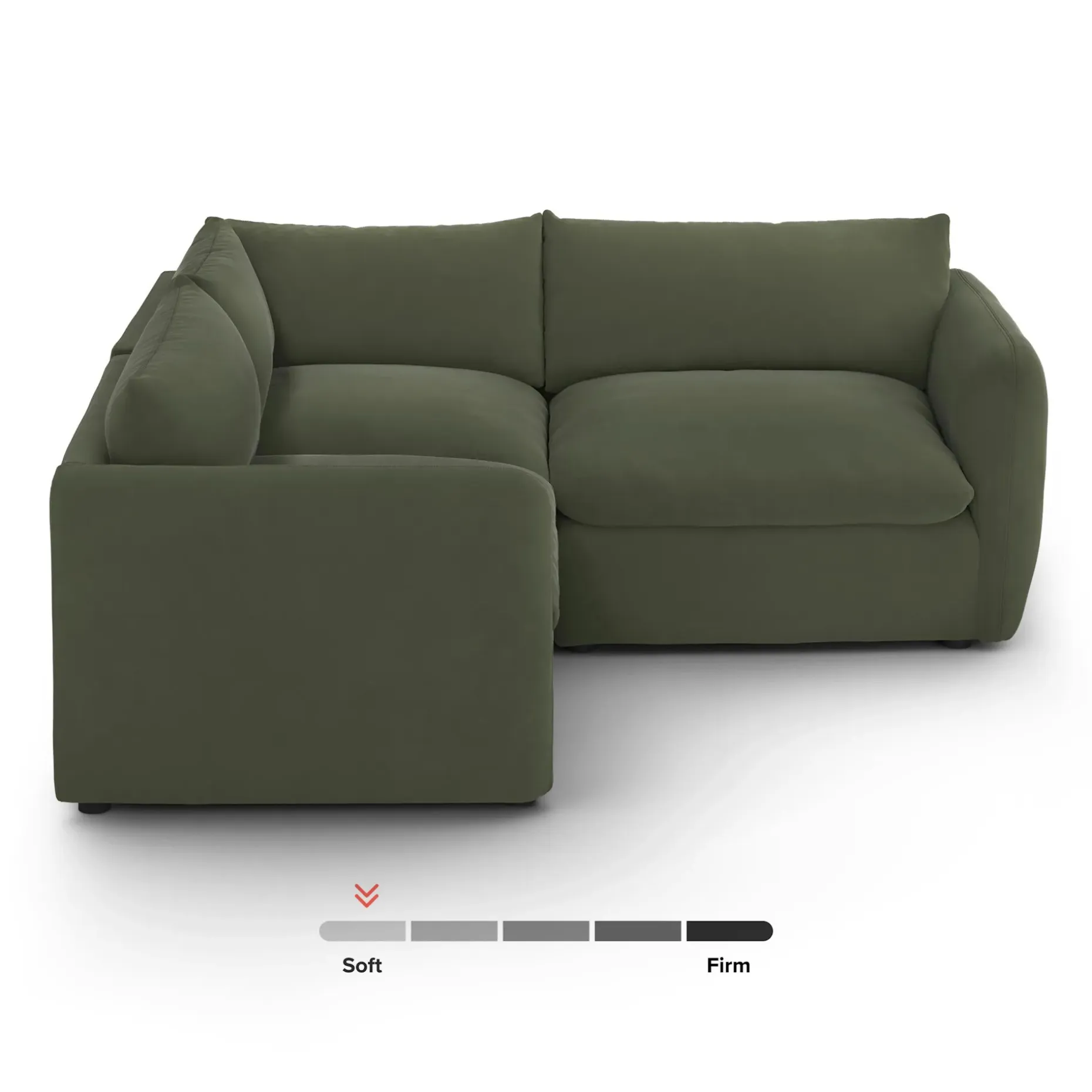 Leigh 87" Velvet Modular Corner Sectional - Hale Fir Green