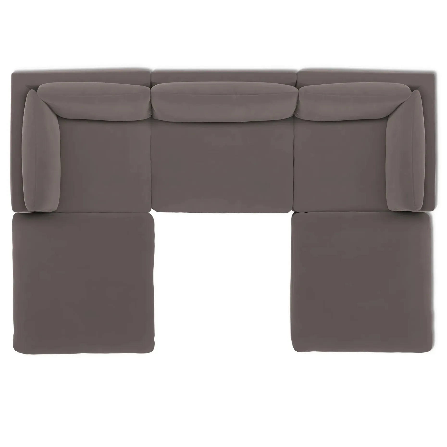 Leigh 121.5" Velvet Modular 3-Seater U-Shaped Sectional - Hale Warm Gray