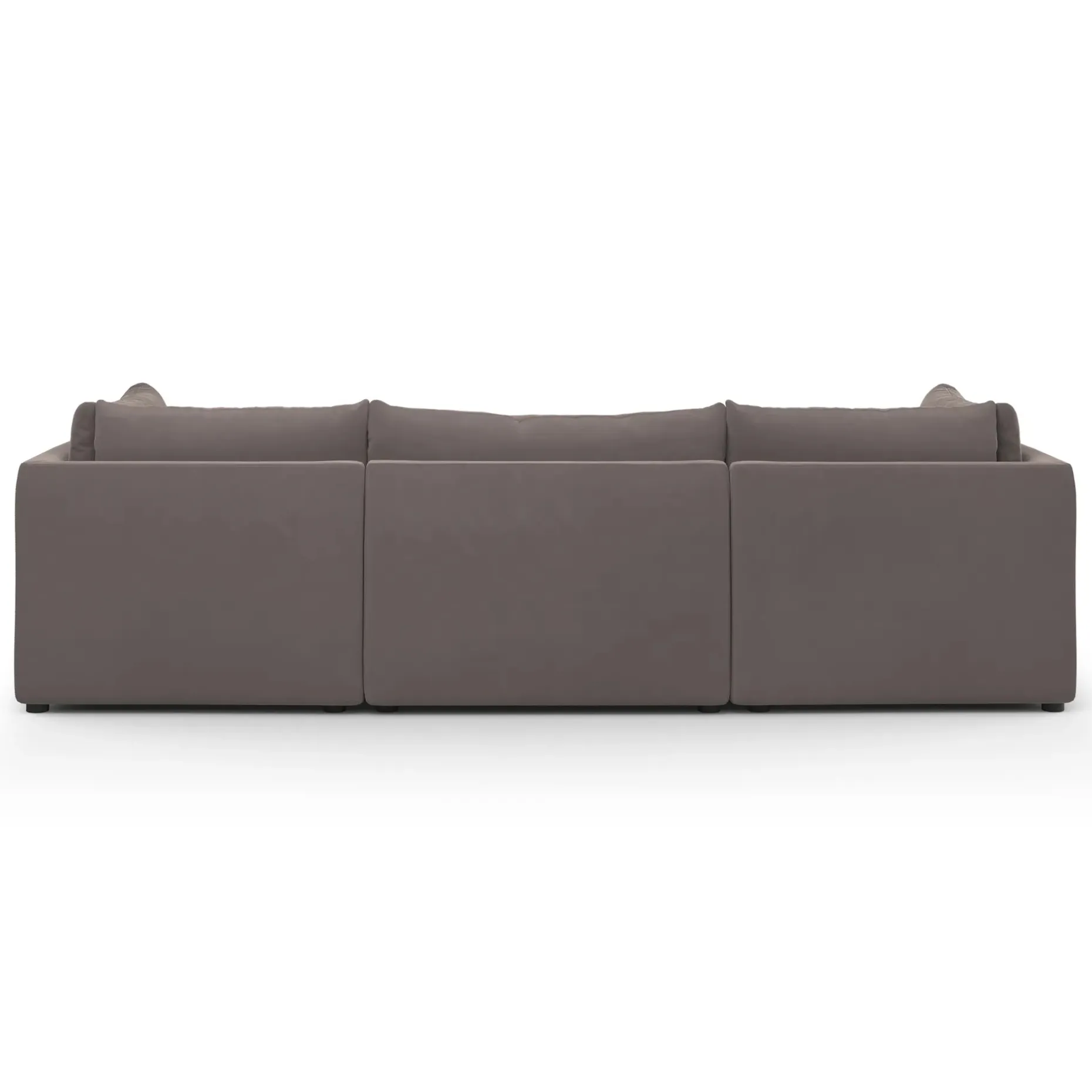 Leigh 121.5" Velvet Modular 3-Seater U-Shaped Sectional - Hale Warm Gray