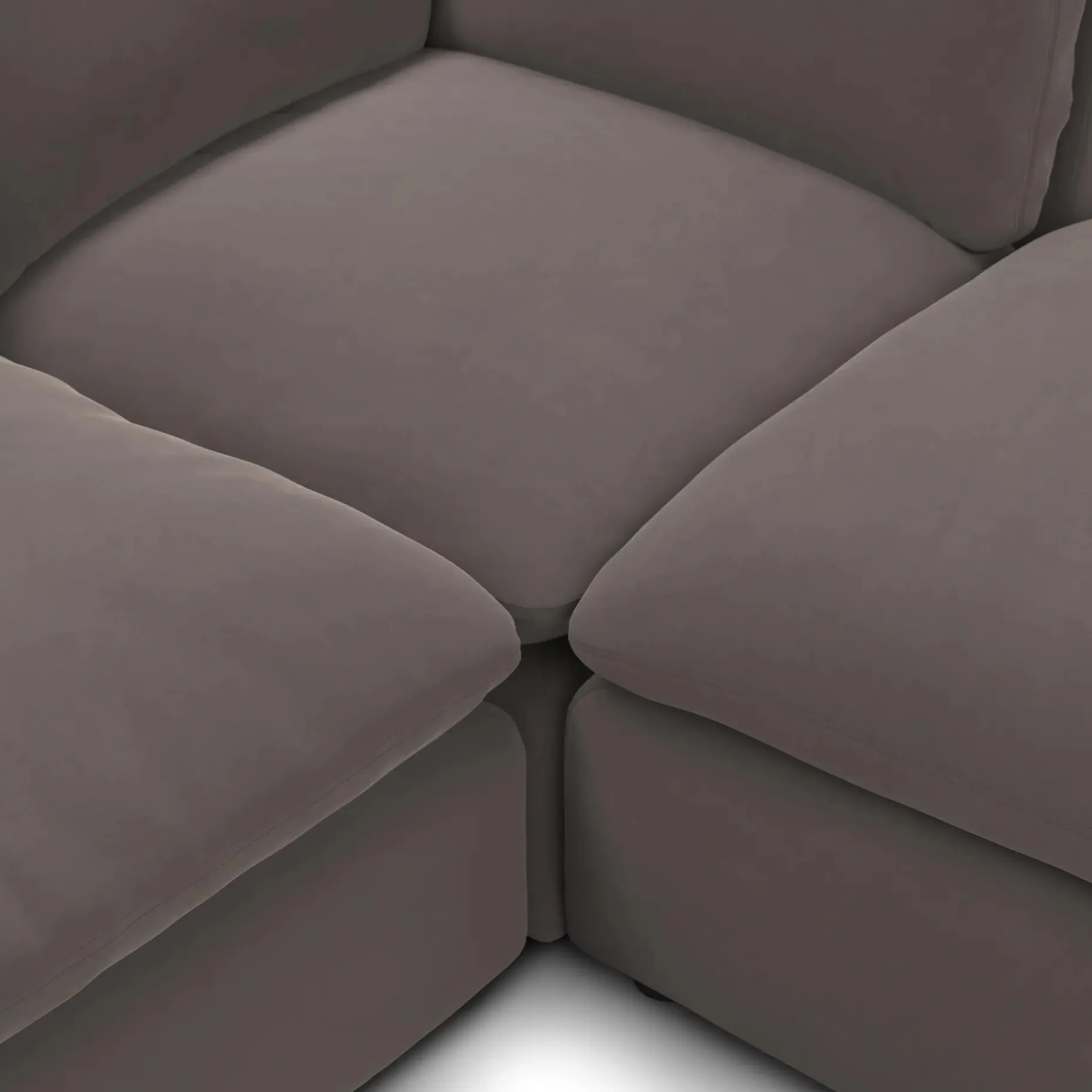Leigh 121.5" Velvet Modular 3-Seater U-Shaped Sectional - Hale Warm Gray