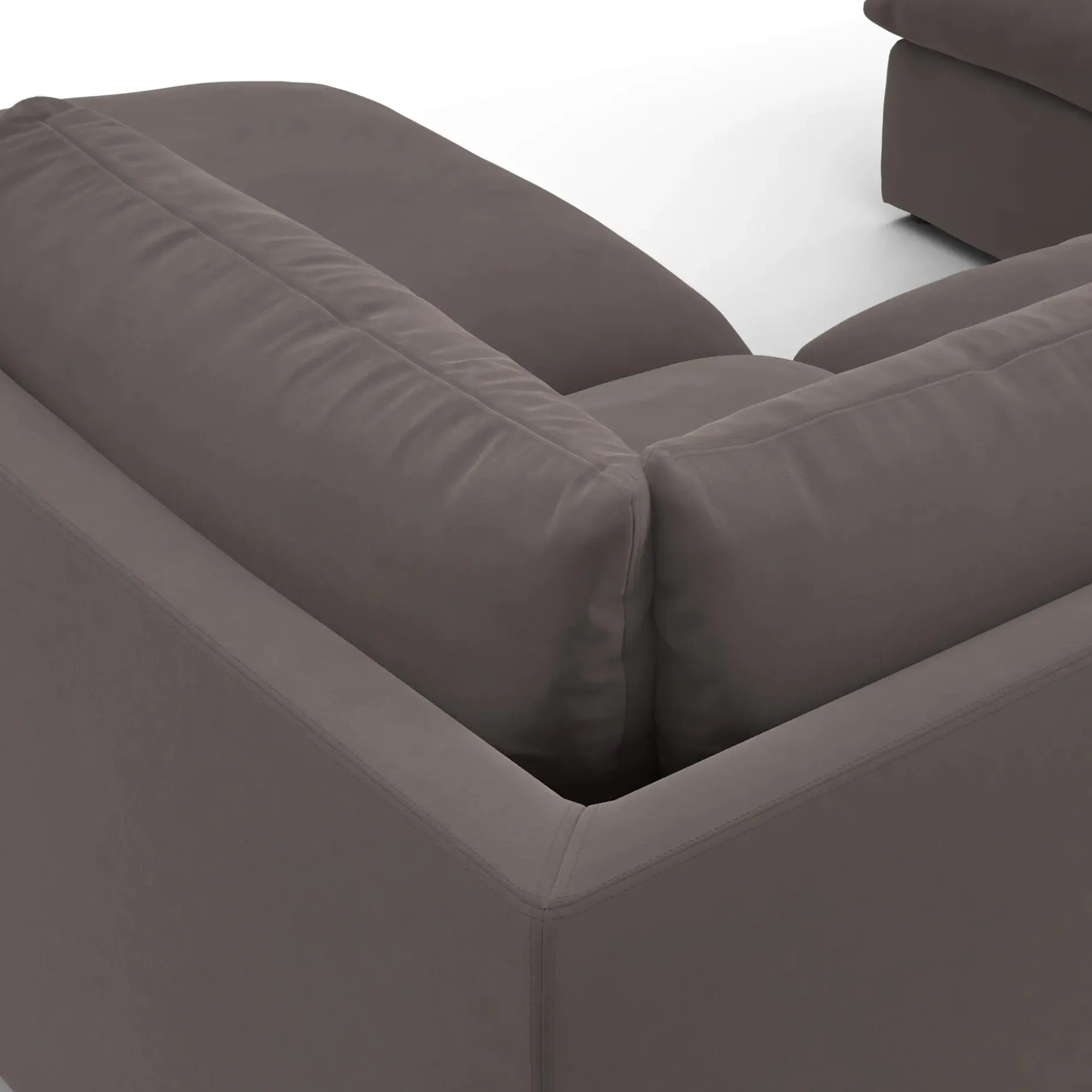 Leigh 121.5" Velvet Modular 3-Seater U-Shaped Sectional - Hale Warm Gray
