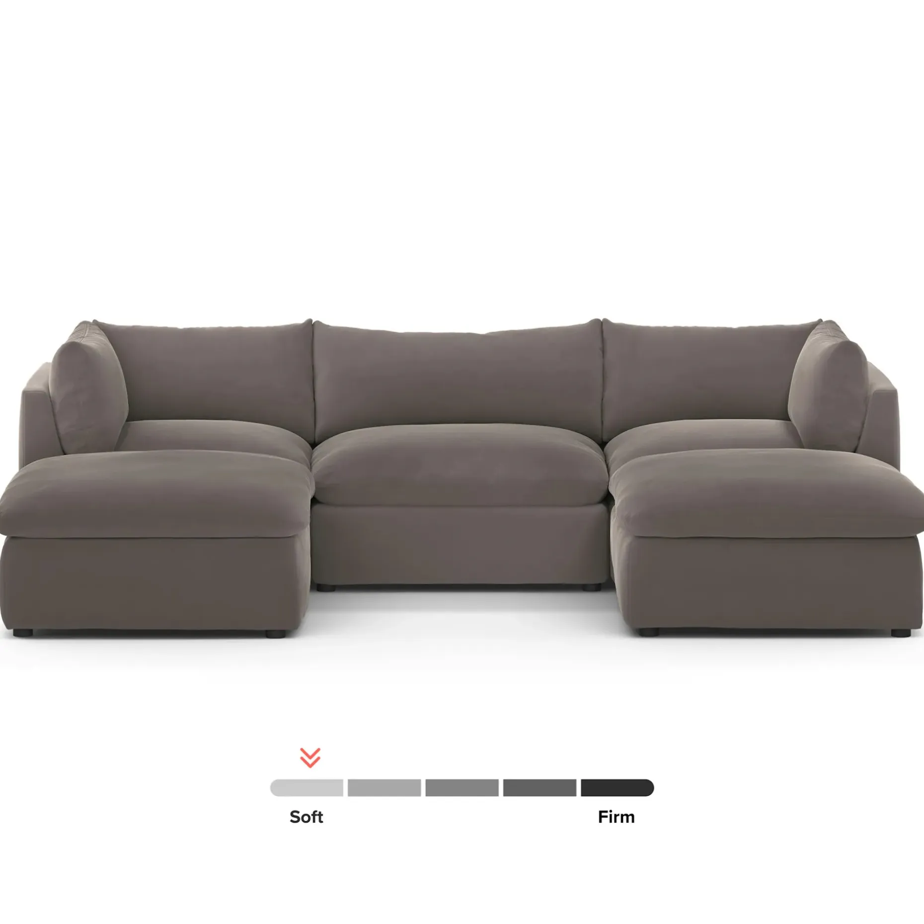Leigh 121.5" Velvet Modular 3-Seater U-Shaped Sectional - Hale Warm Gray