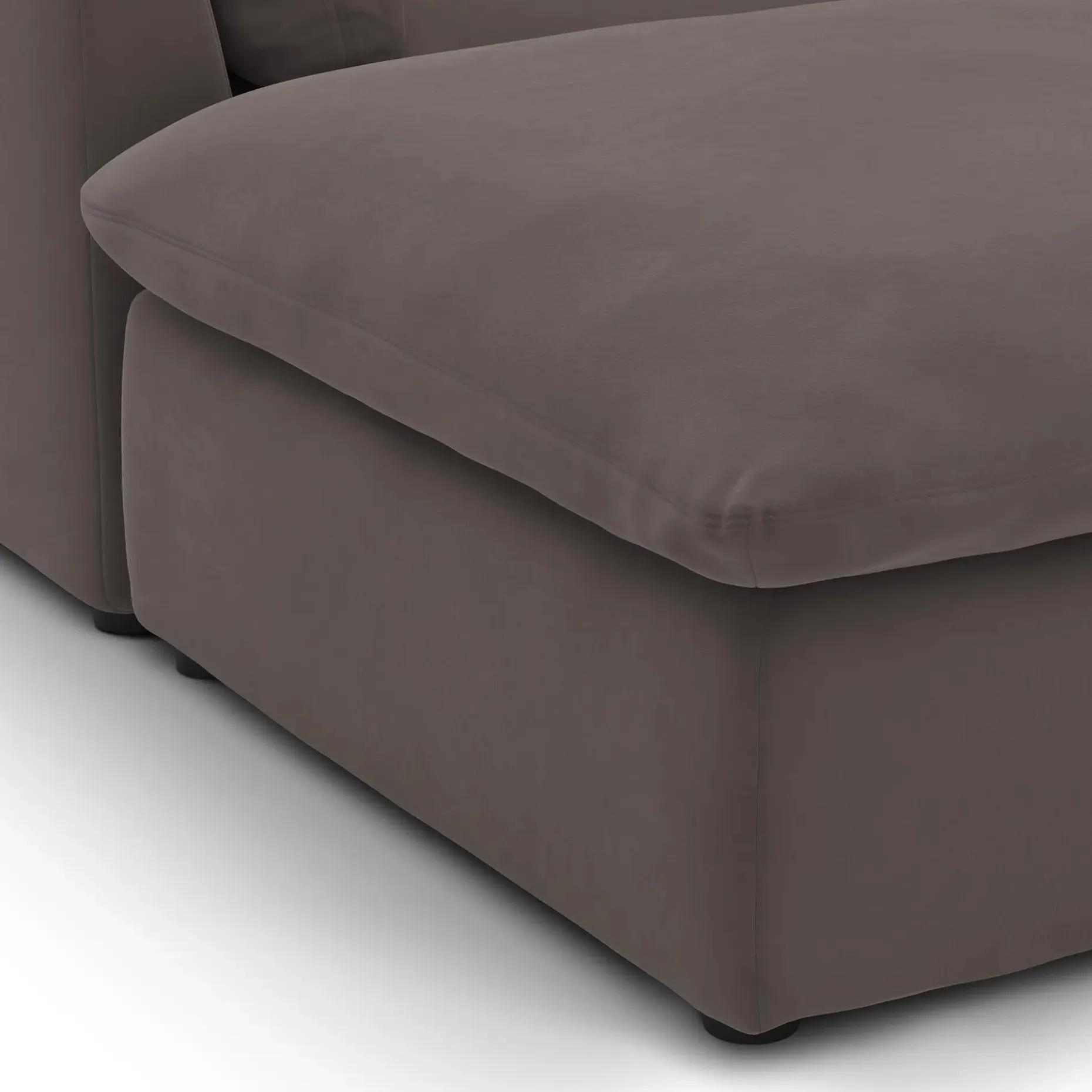 Leigh 121.5" Velvet Modular 3-Seater U-Shaped Sectional - Hale Warm Gray