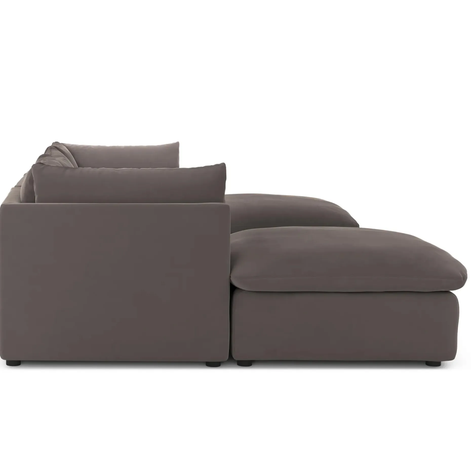 Leigh 121.5" Velvet Modular 3-Seater U-Shaped Sectional - Hale Warm Gray