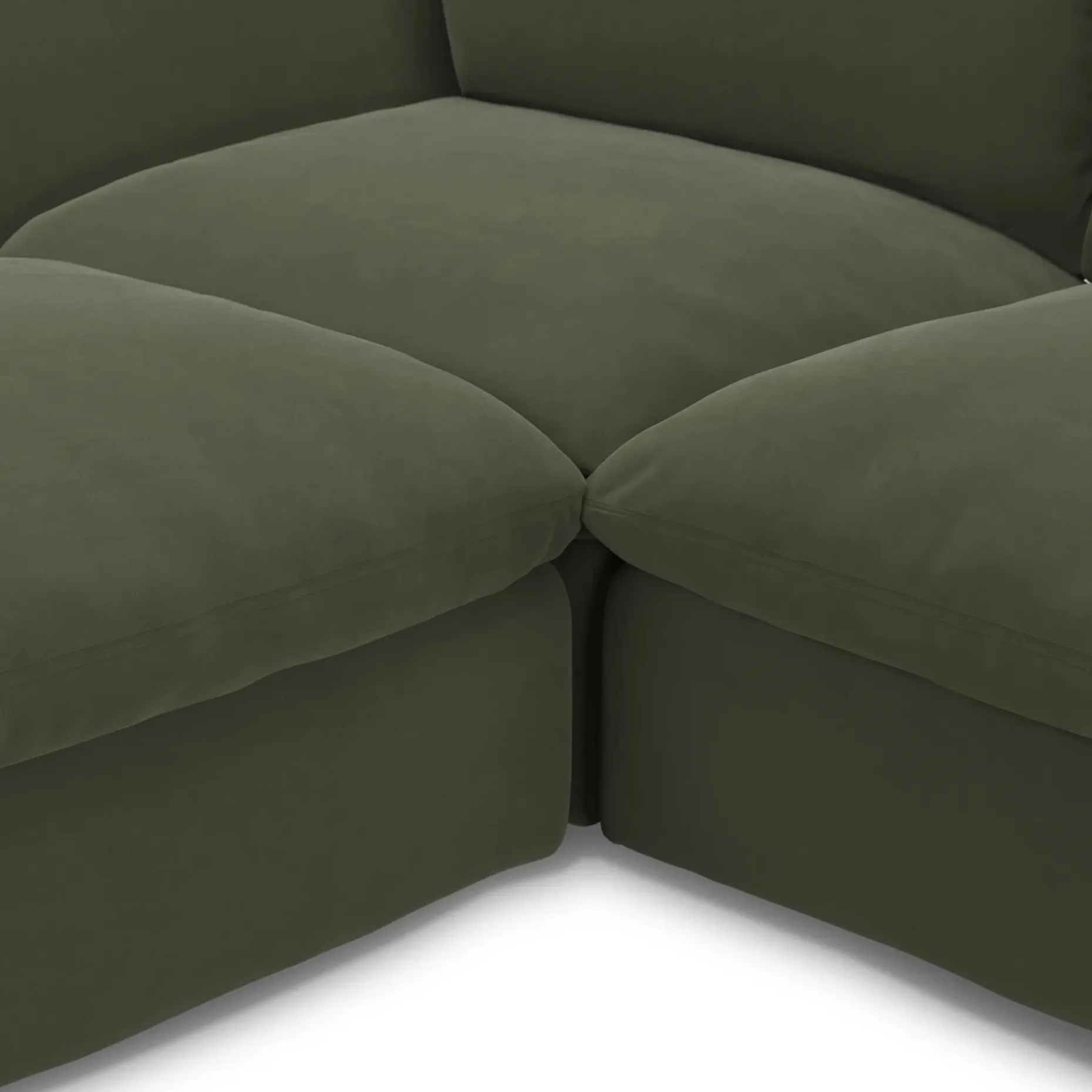 Leigh 131.5" Velvet Modular Sectional - Hale Fir Green