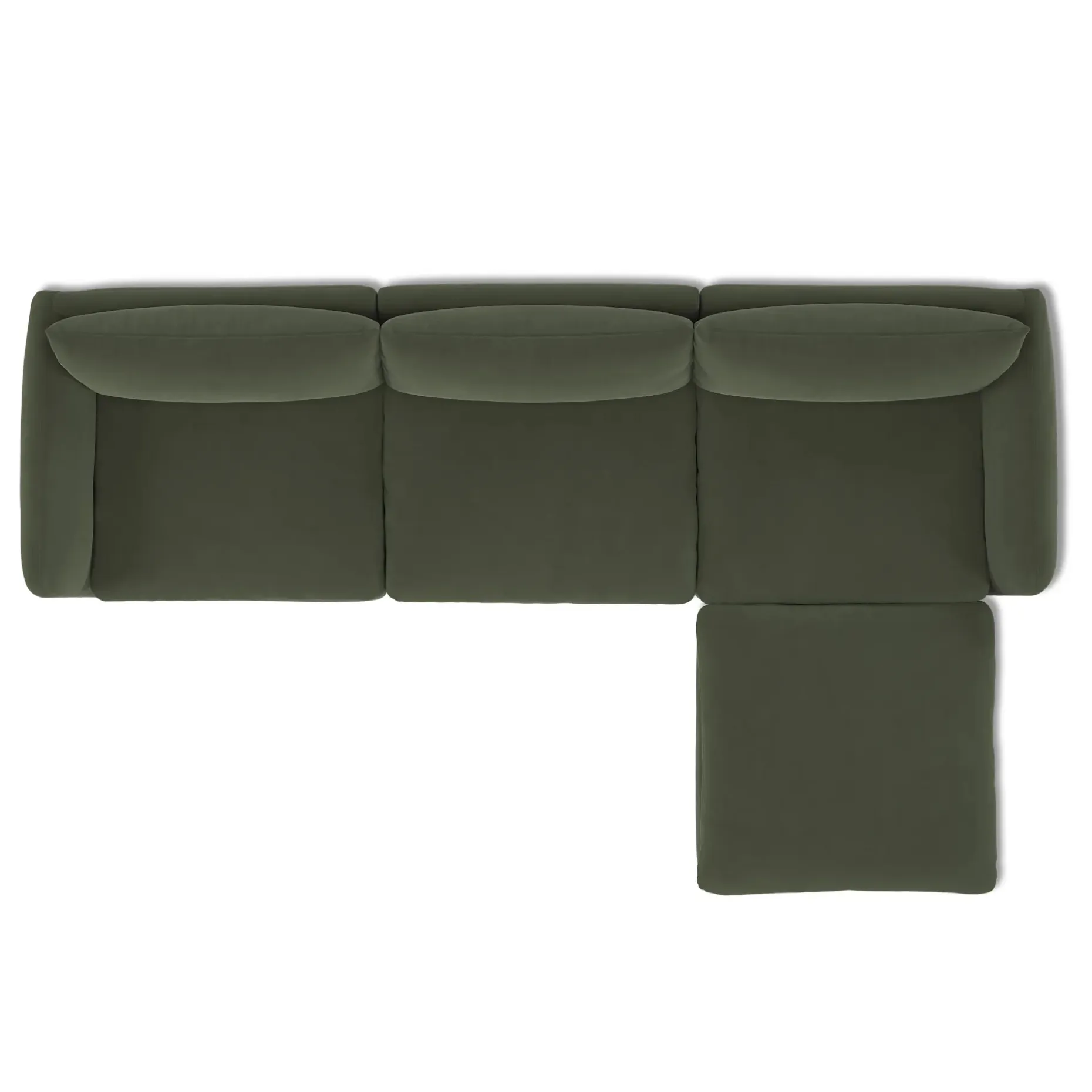 Leigh 131.5" Velvet Modular Sectional - Hale Fir Green