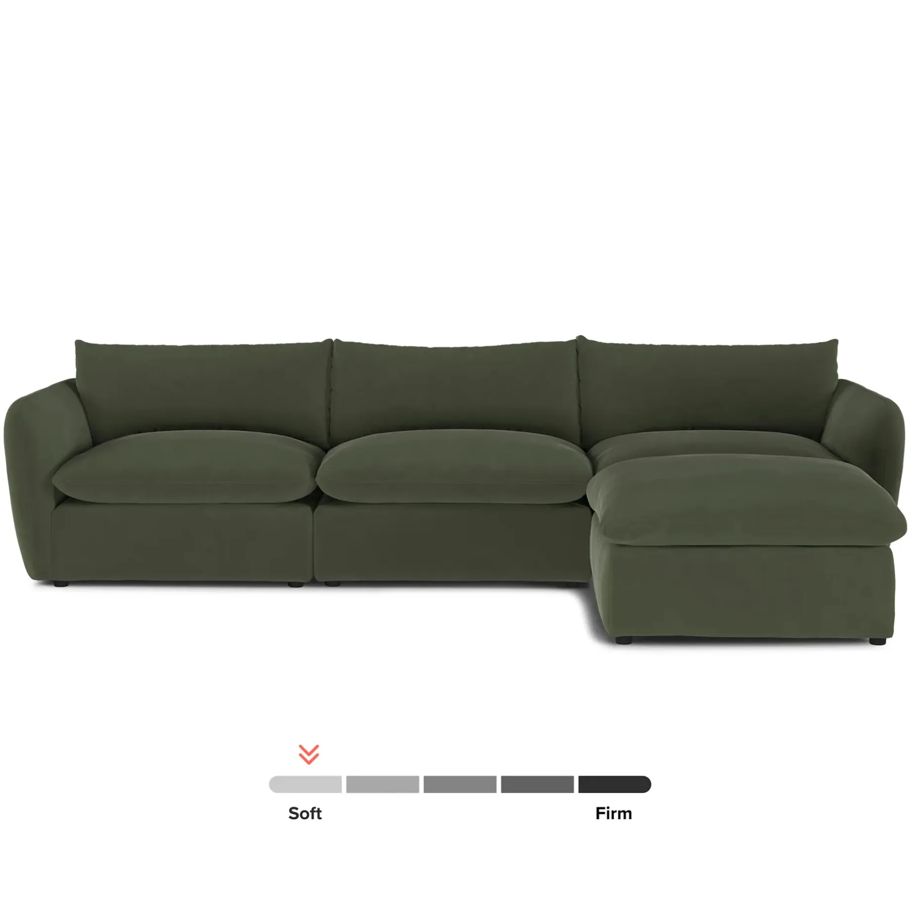 Leigh 131.5" Velvet Modular Sectional - Hale Fir Green