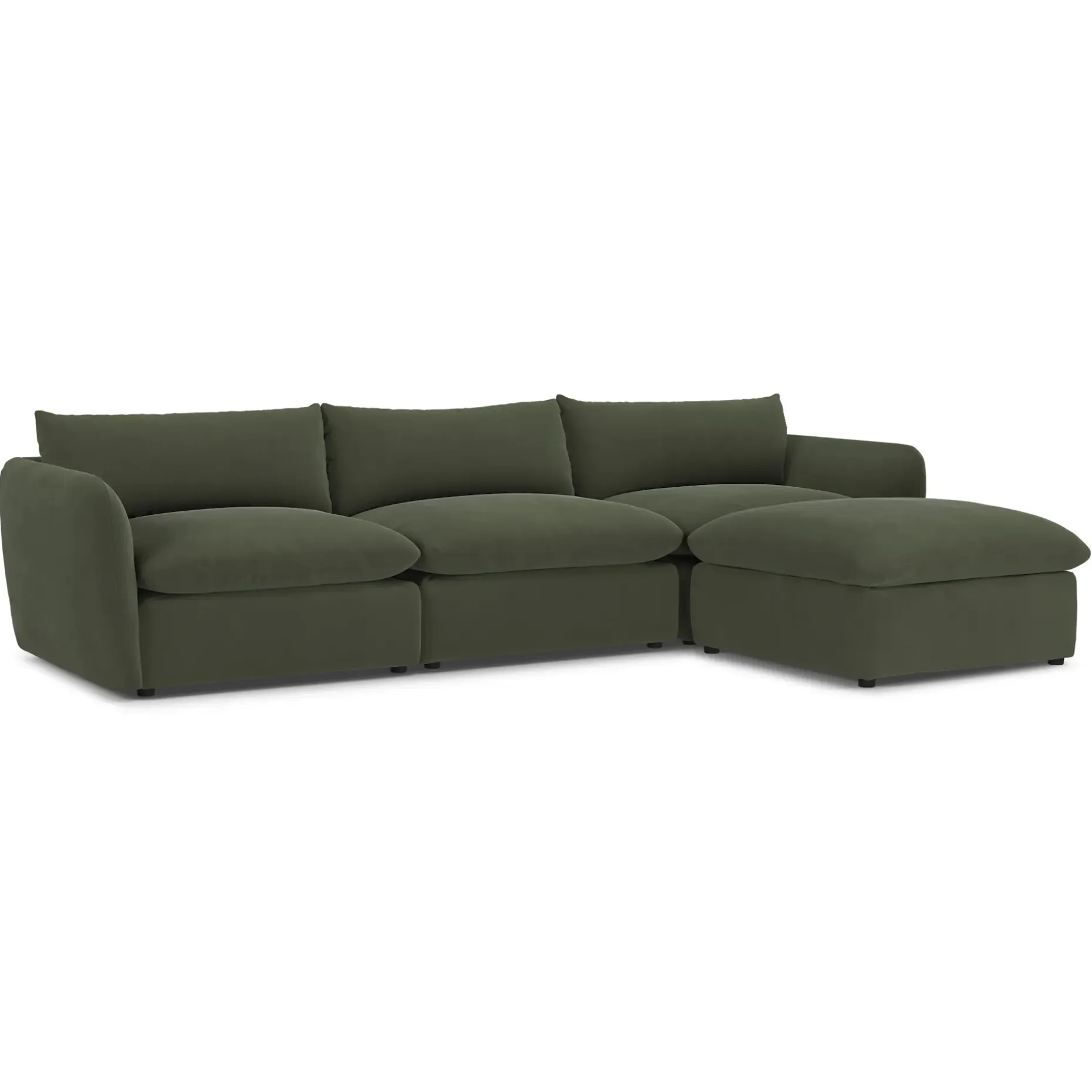 Leigh 131.5" Velvet Modular Sectional - Hale Fir Green