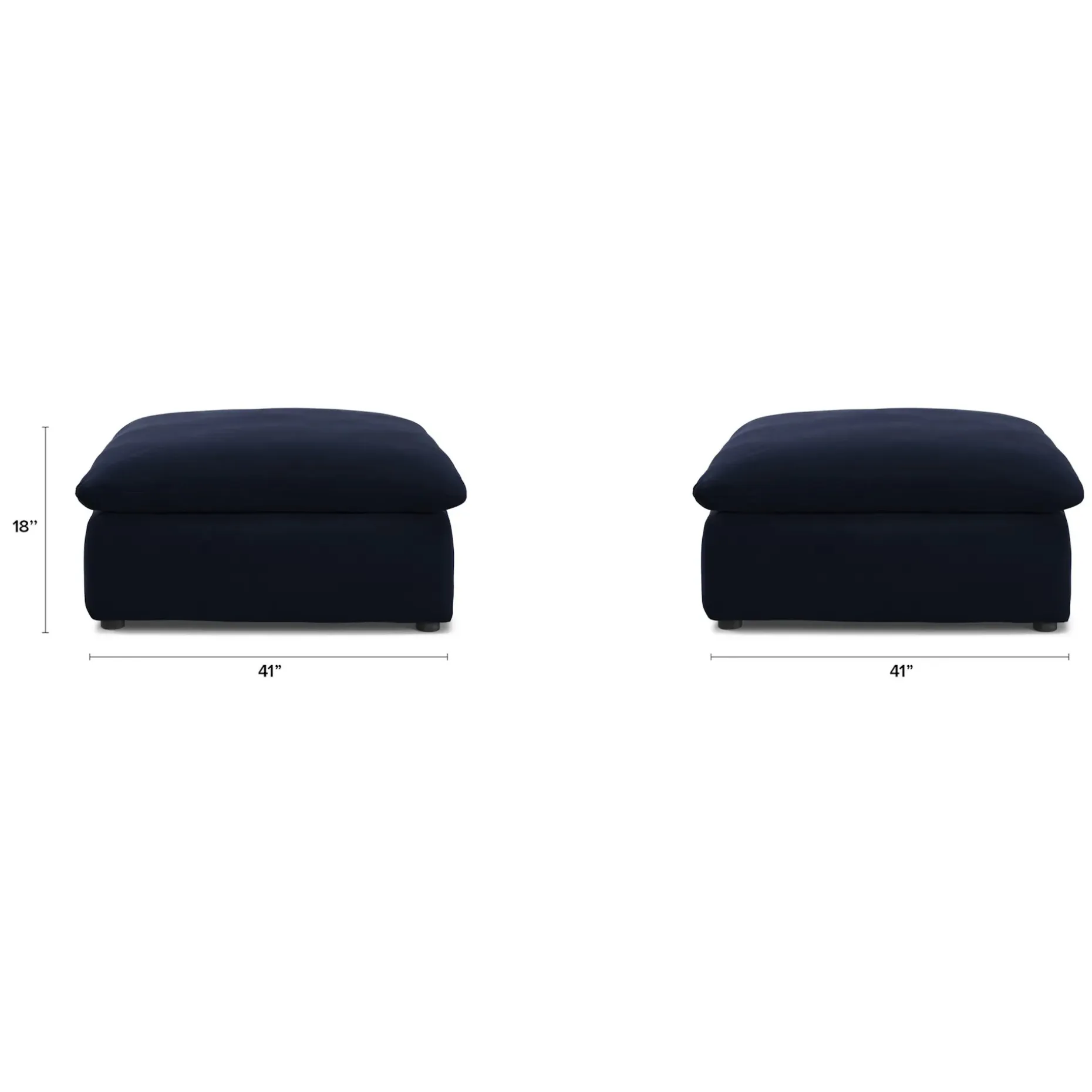 Leigh 41" Velvet Ottoman - Hale Ink