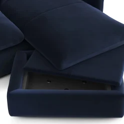 Leigh 86" Velvet Reversible Storage Sectional - Hale Ink