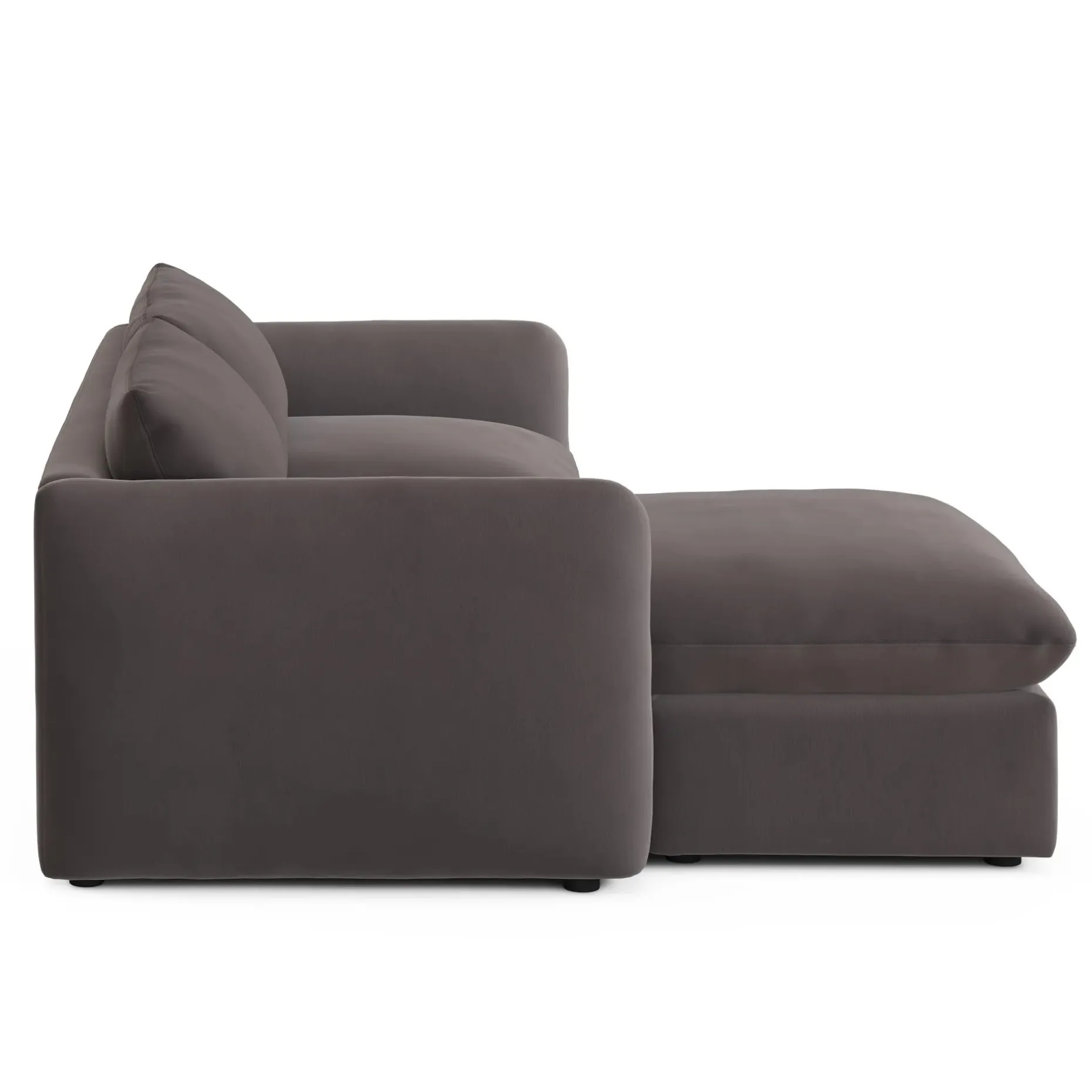 Leigh 86" Velvet Reversible Storage Sectional - Hale Warm Gray