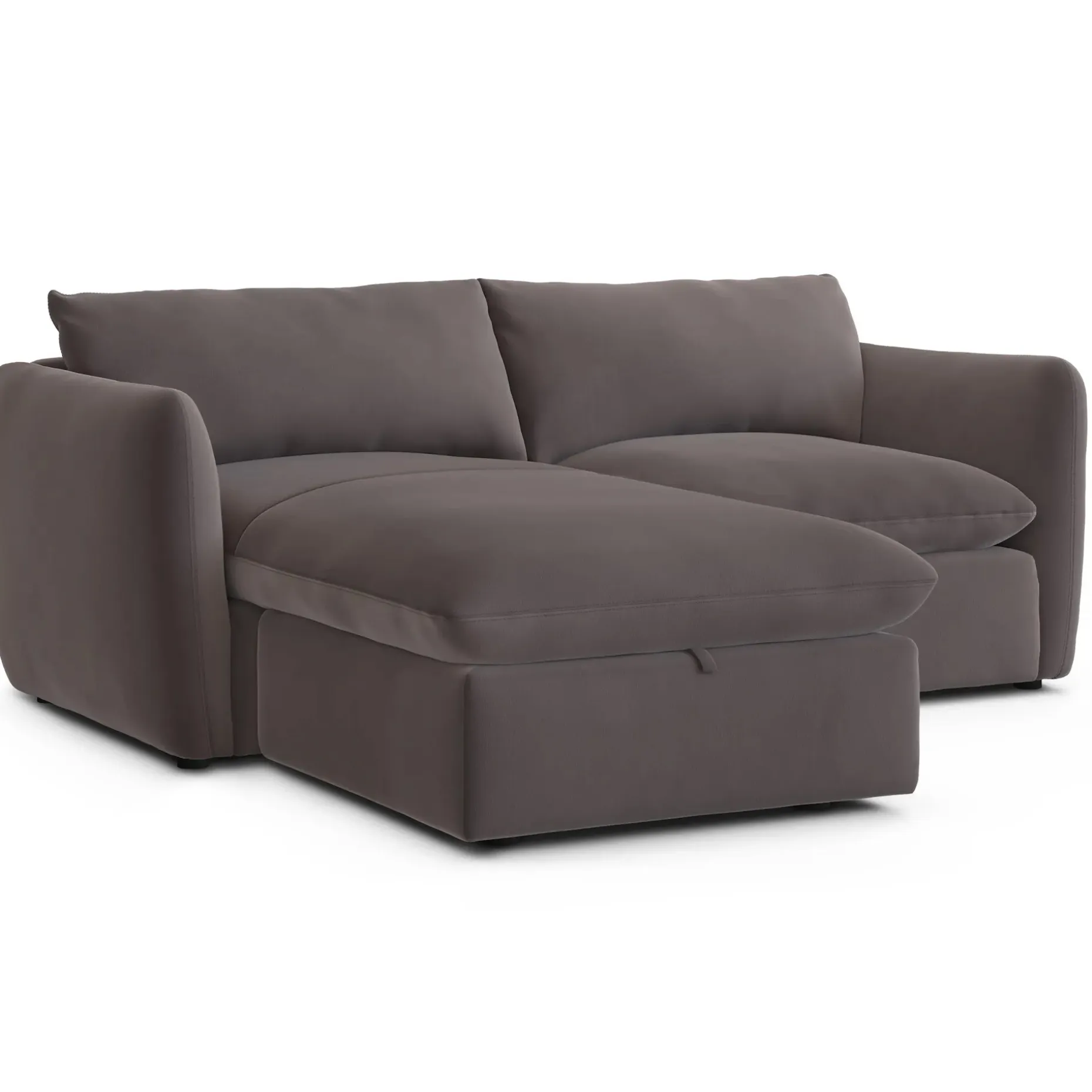 Leigh 86" Velvet Reversible Storage Sectional - Hale Warm Gray
