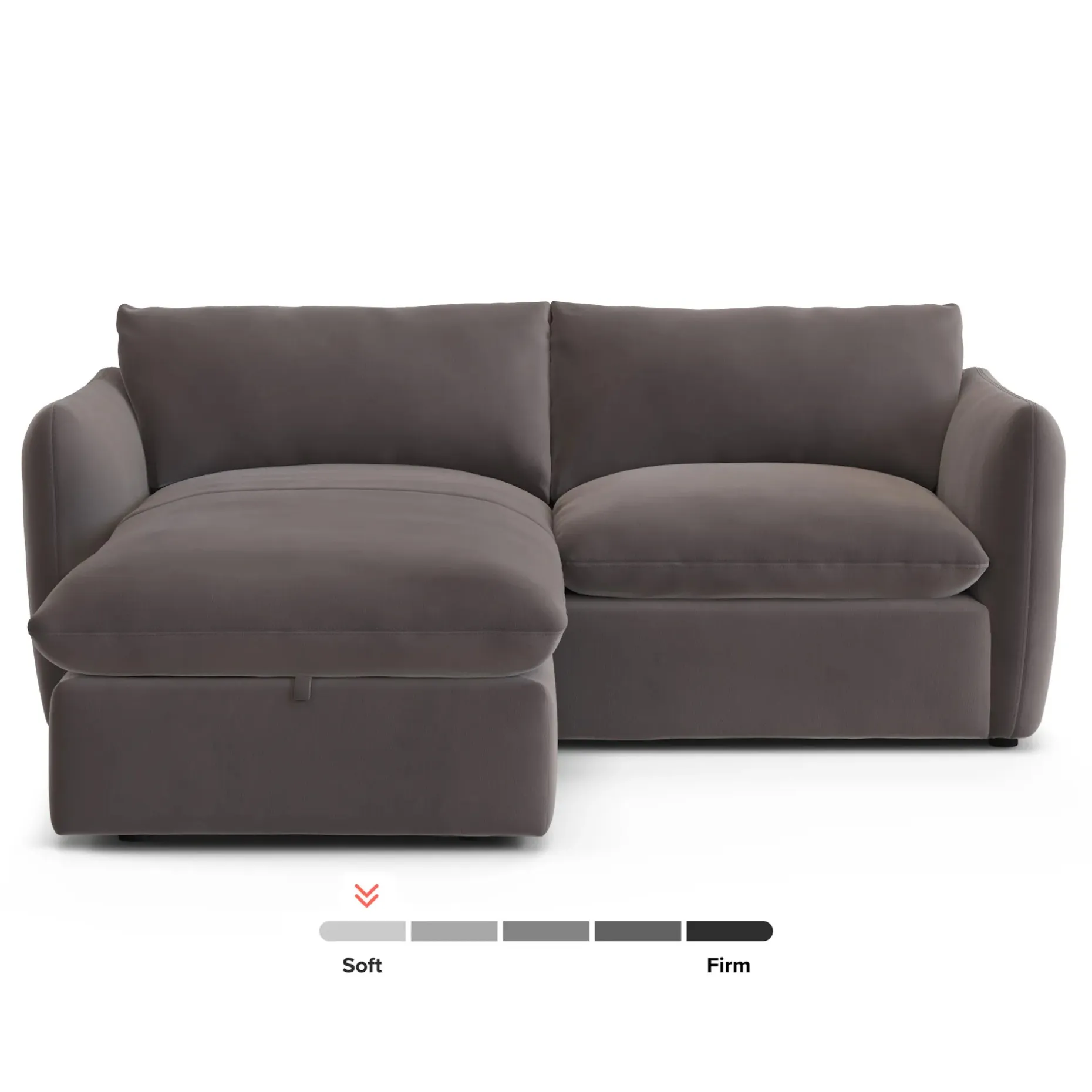 Leigh 86" Velvet Reversible Storage Sectional - Hale Warm Gray