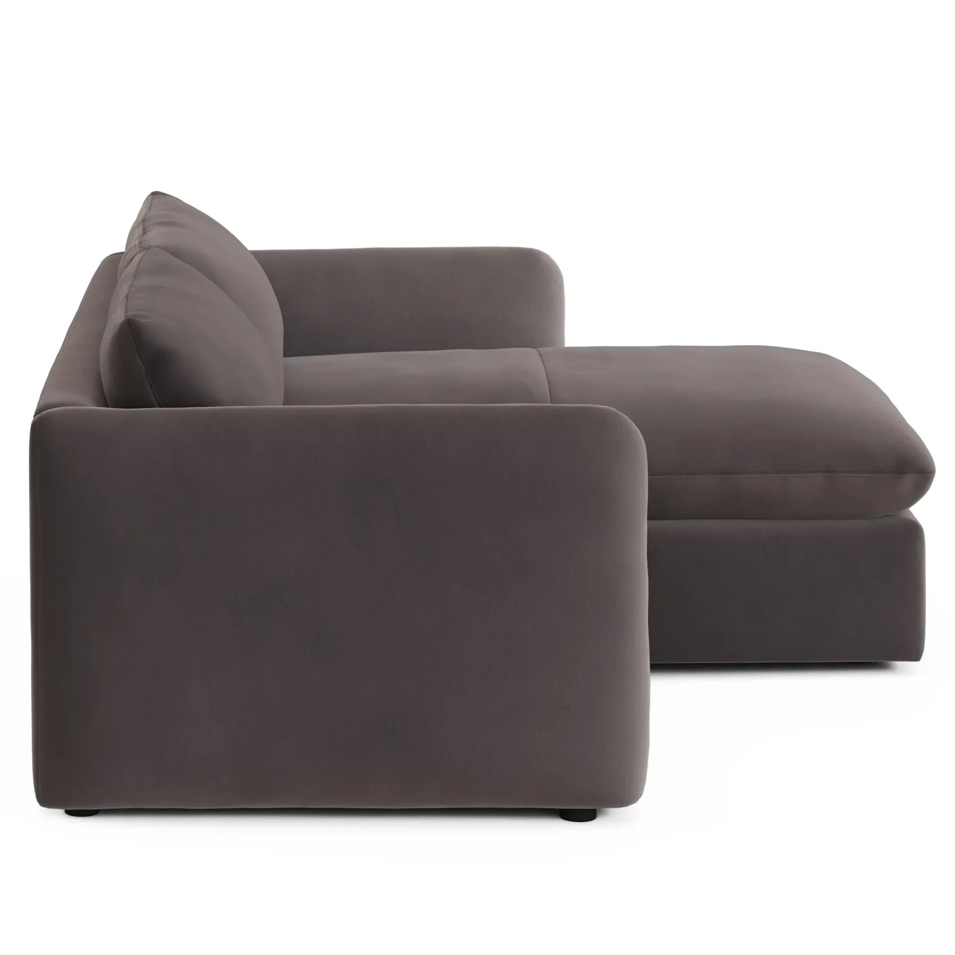 Leigh 86" Velvet Reversible Storage Sectional - Hale Warm Gray