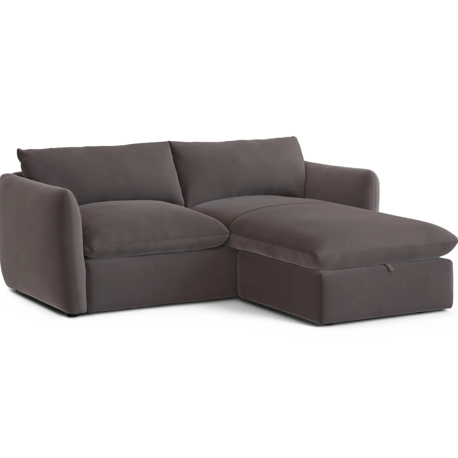 Leigh 86" Velvet Reversible Storage Sectional - Hale Warm Gray