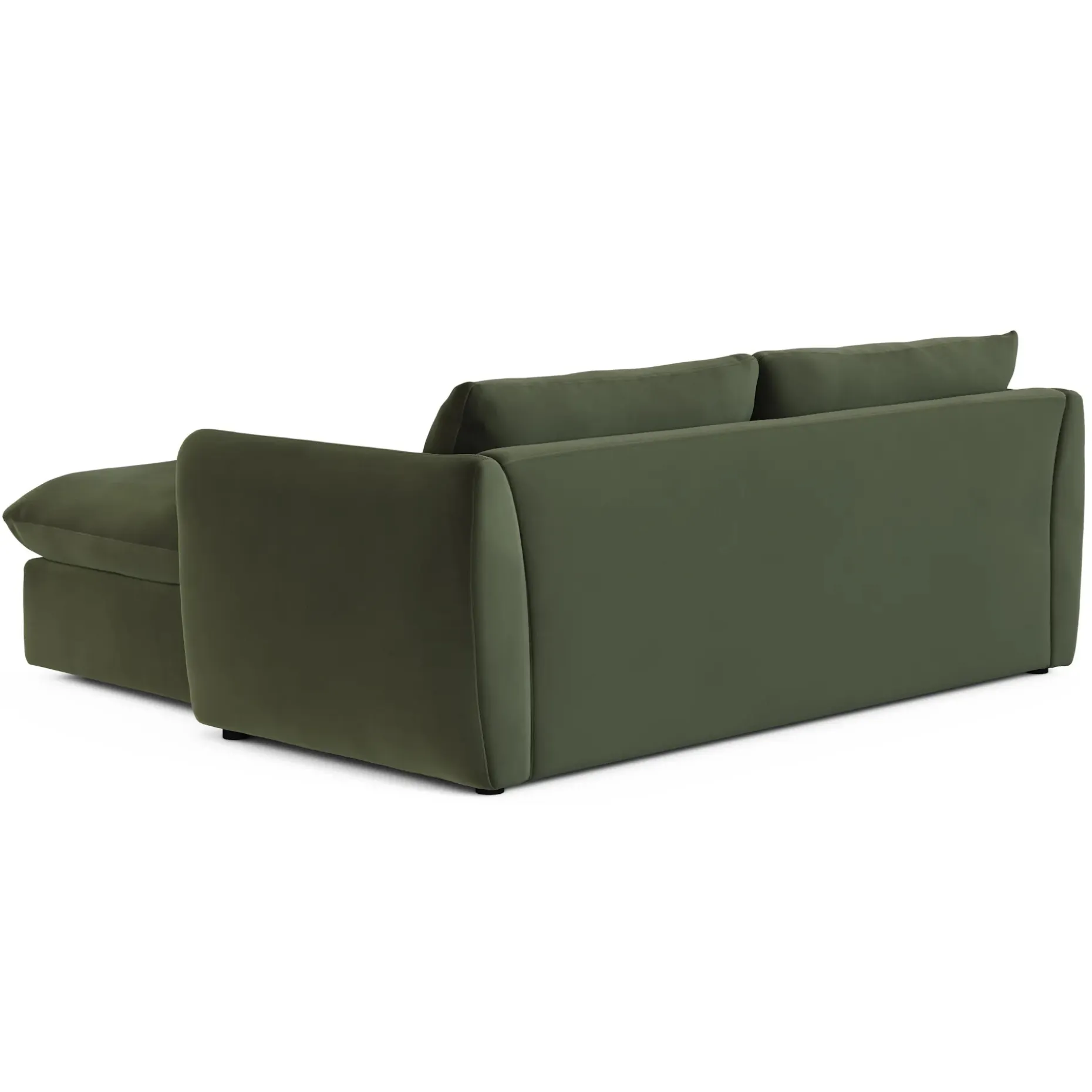 Leigh 86" Velvet Reversible Storage Sectional - Hale Fir Green