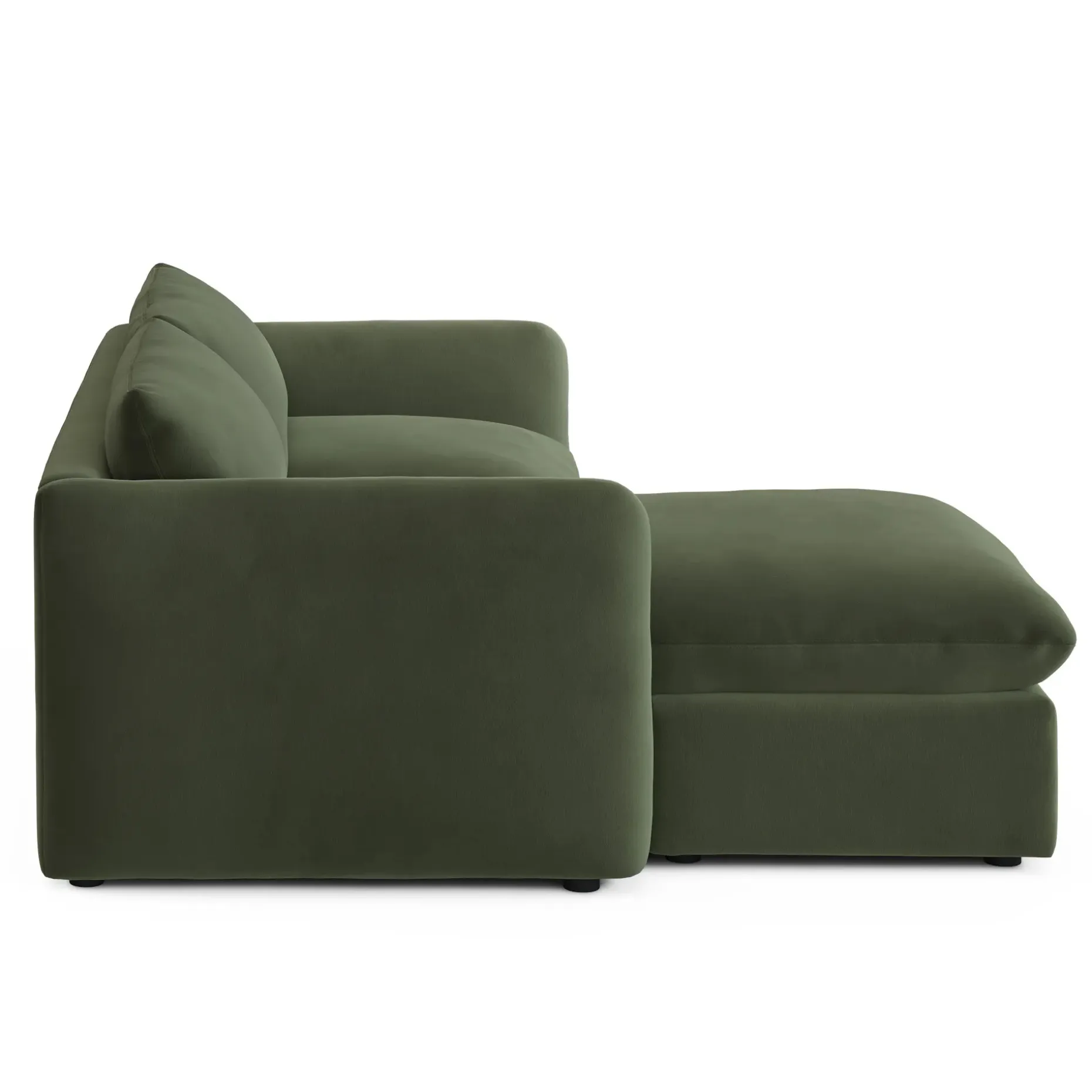 Leigh 86" Velvet Reversible Storage Sectional - Hale Fir Green
