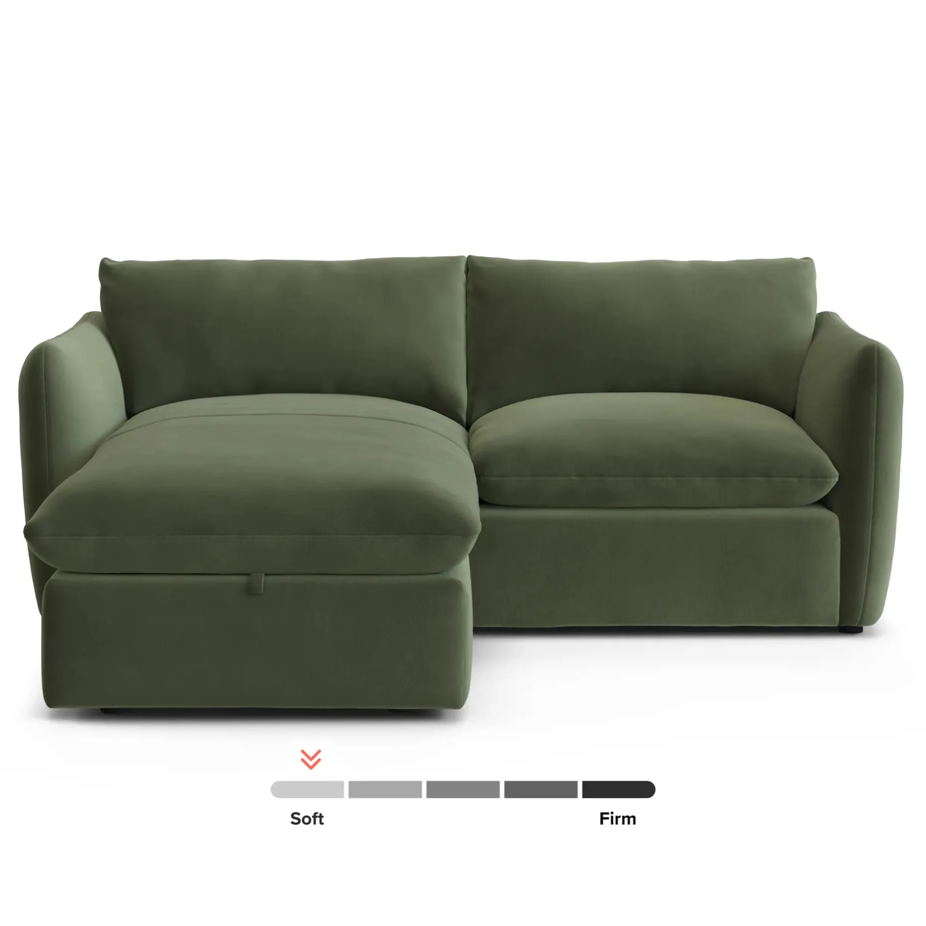 Leigh 86" Velvet Reversible Storage Sleeper Sectional - Hale Fir Green