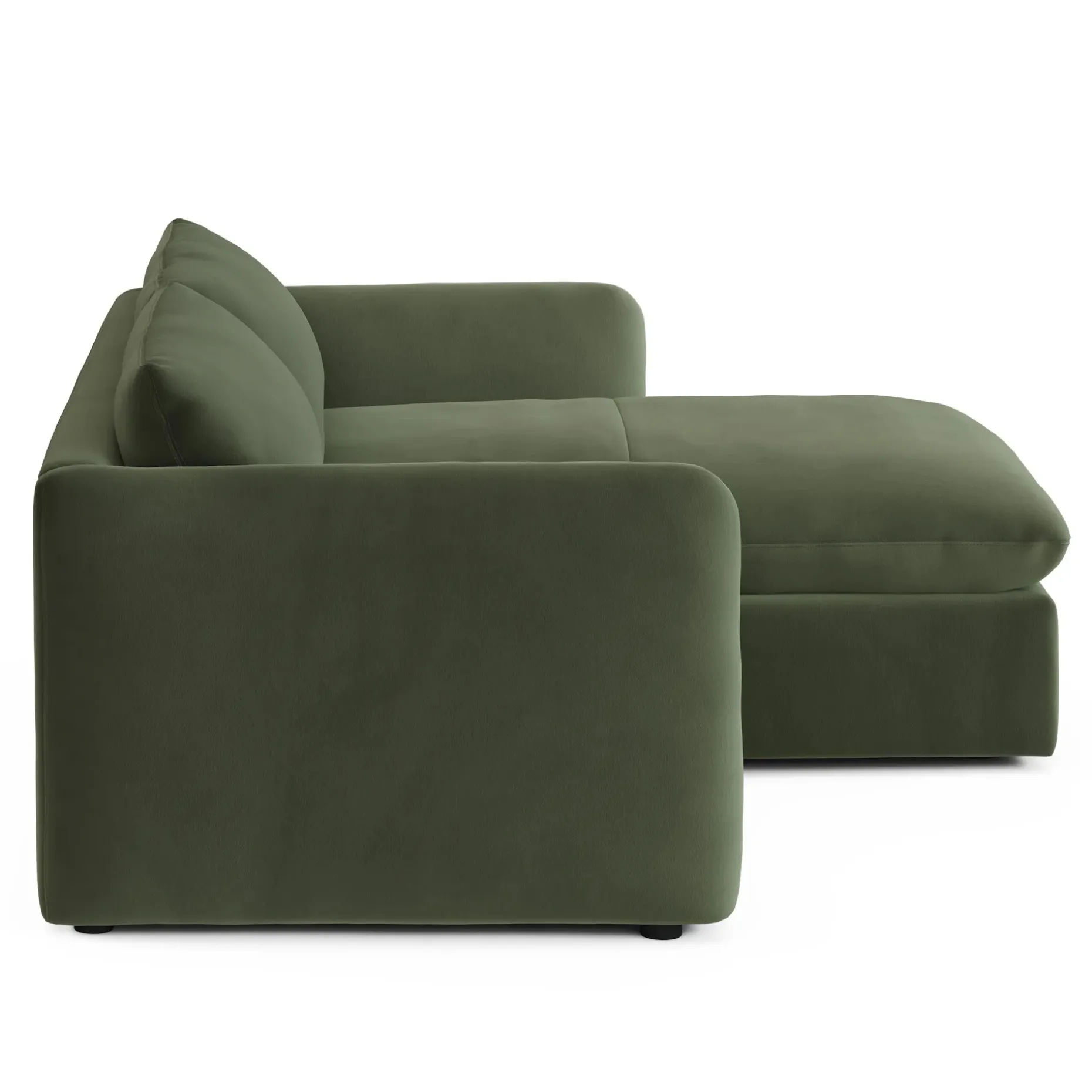 Leigh 86" Velvet Reversible Storage Sleeper Sectional - Hale Fir Green