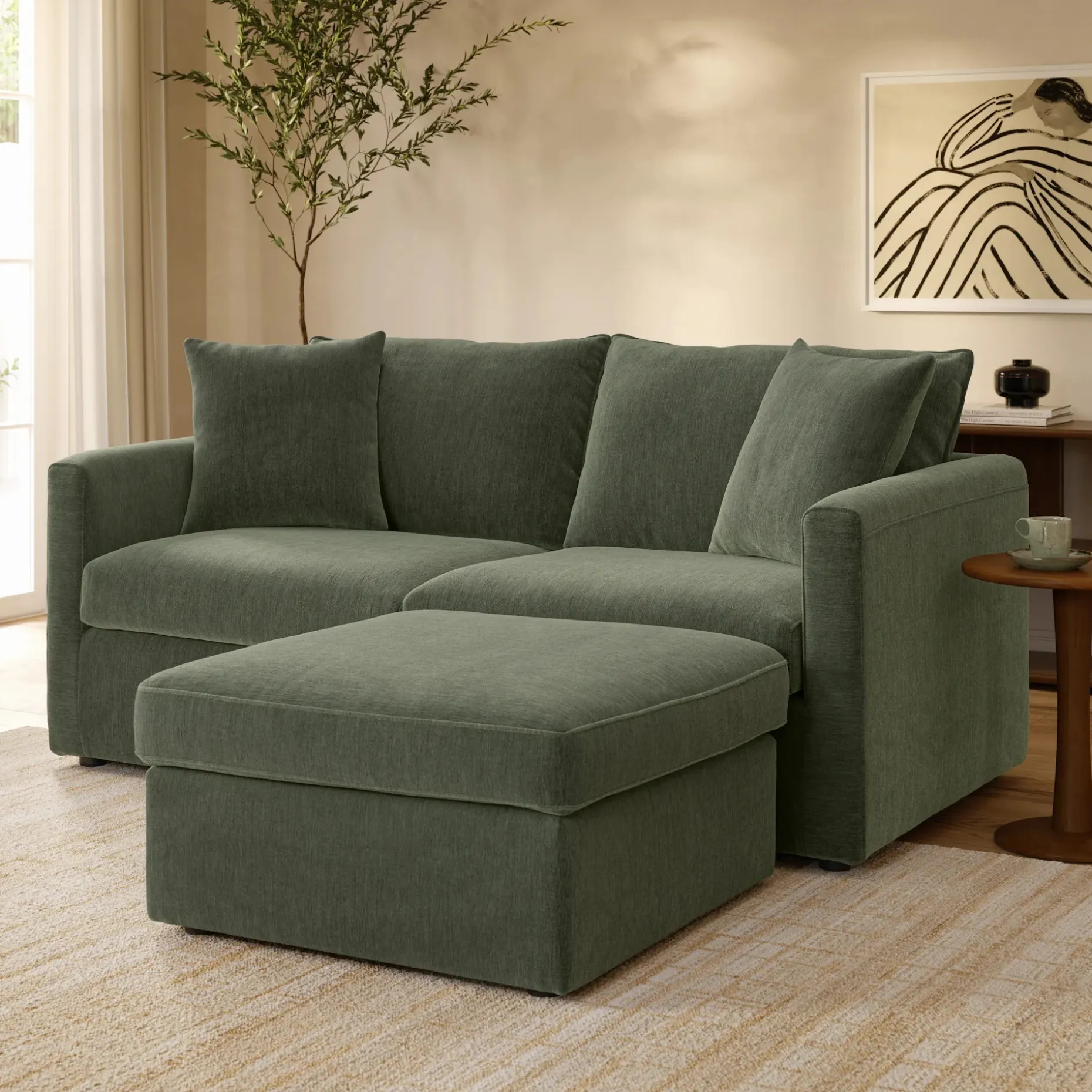 Lenae 72" Modular Sectional - Eleos Green