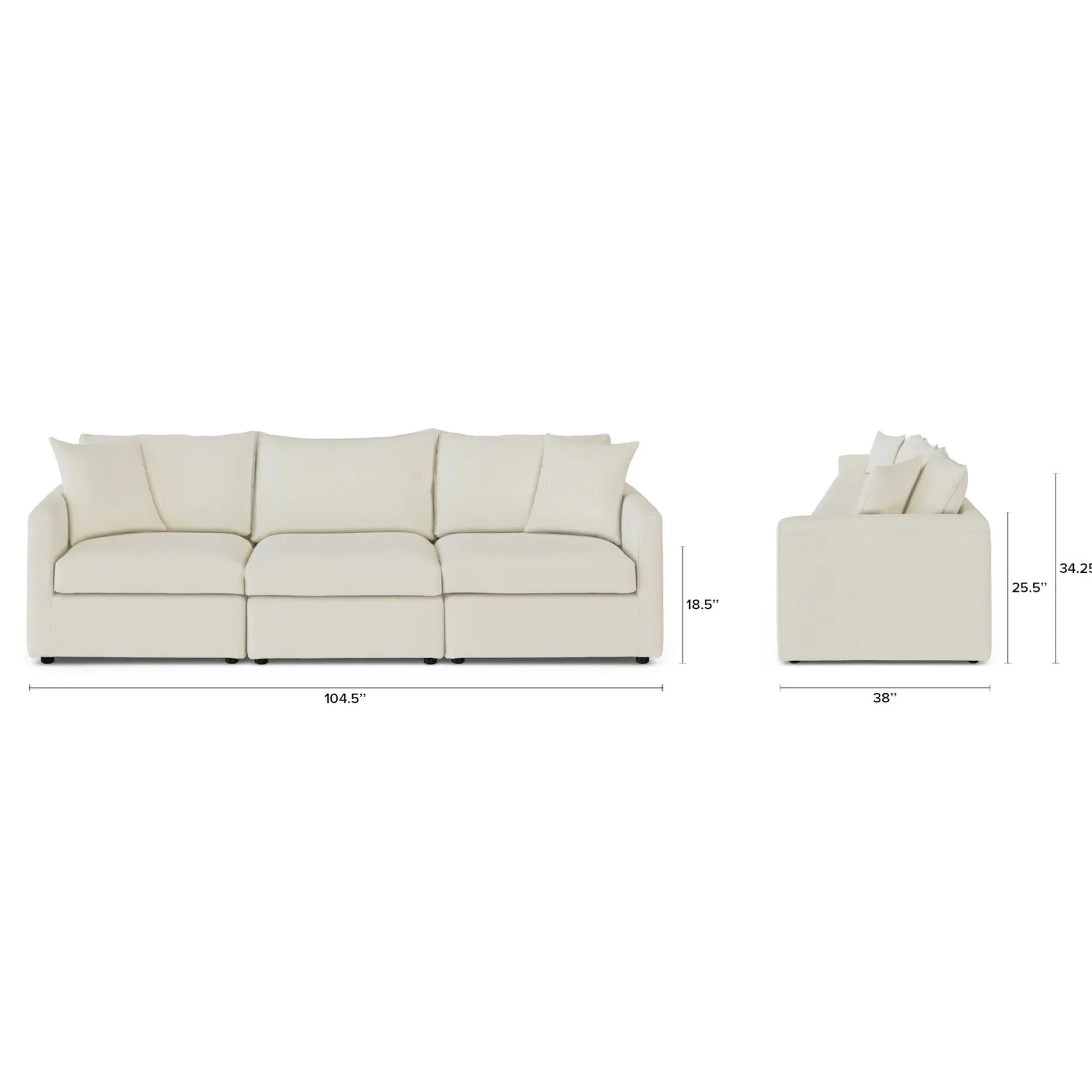 Lenae 104" Modular Sofa - Savoy Ivory