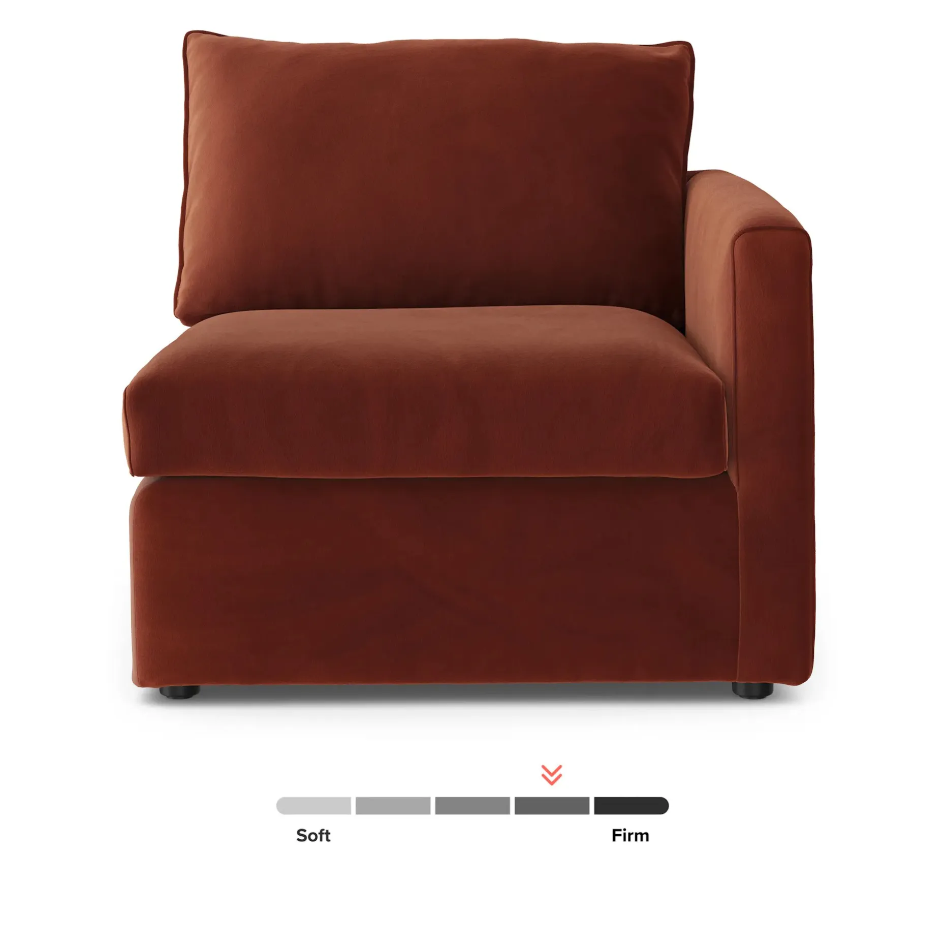 Lenae 36" Velvet Right Arm Module - Hale Rust