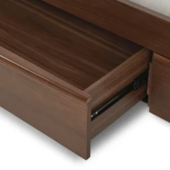 Lenia King Panel Storage Bed - Walnut