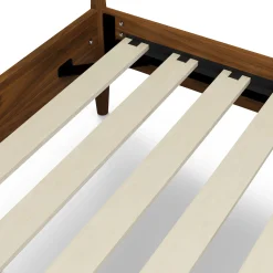 Lenia King Upholstered Bed - Walnut and Hestia Buff