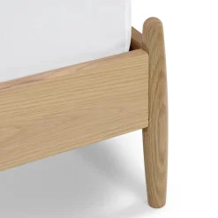 Lenia King Upholstered Bed - White Oak and Lunaria White Bouclé