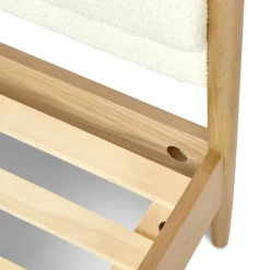 Lenia King Upholstered Bed - White Oak and Lunaria White Bouclé