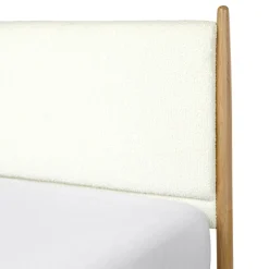 Lenia King Upholstered Bed - White Oak and Lunaria White Bouclé