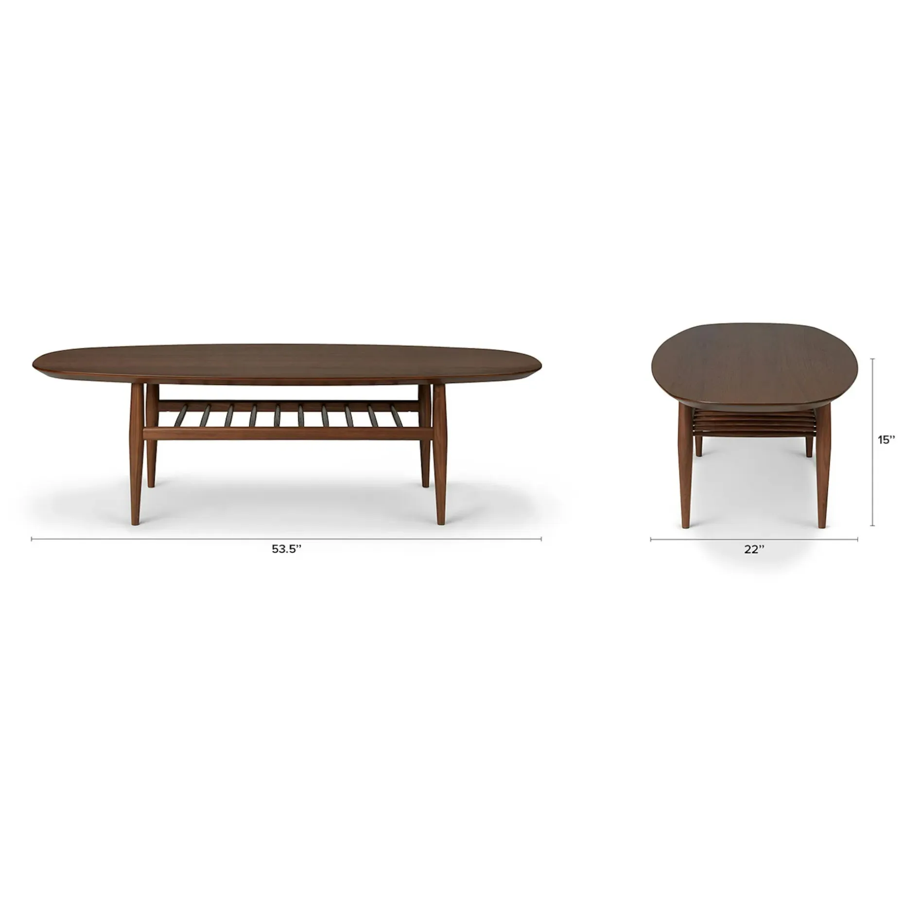 Lenia 53.5" Oval Coffee Table - Walnut