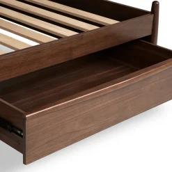 Lenia Queen Panel Storage Bed - Walnut
