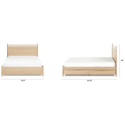 Lenia Queen Panel Storage Bed - White Oak