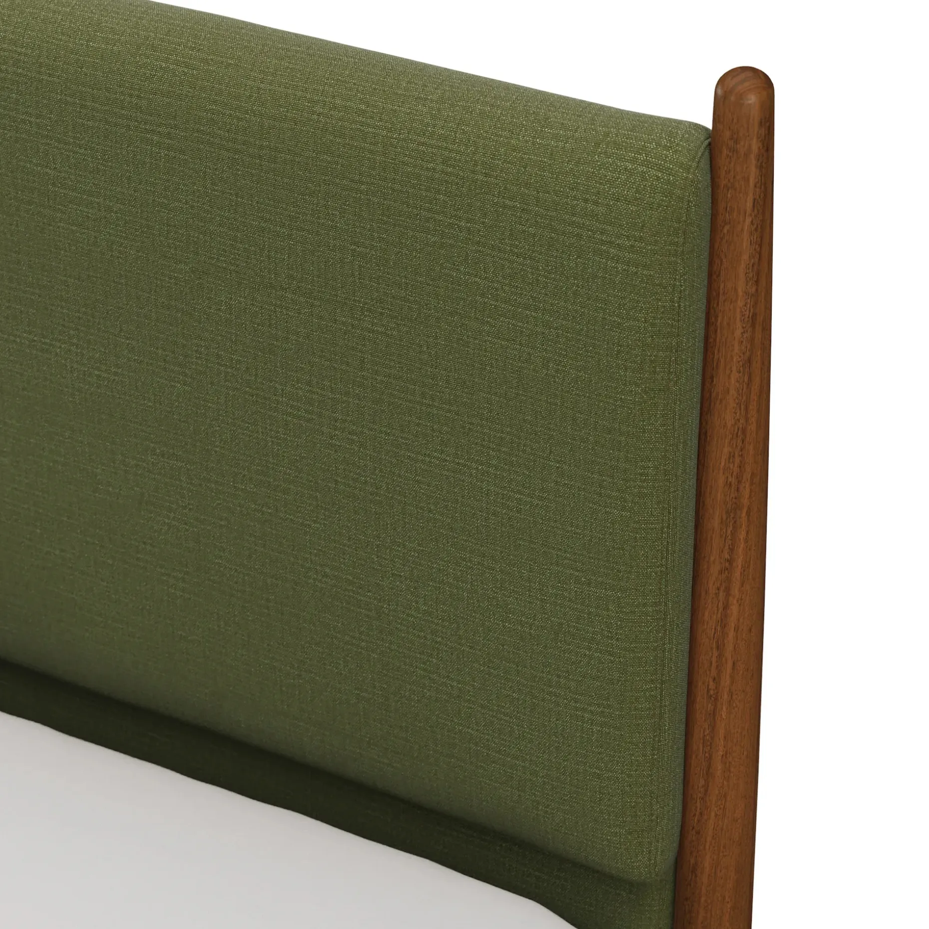 Lenia Queen Upholstered Bed - Walnut and Flou Moss