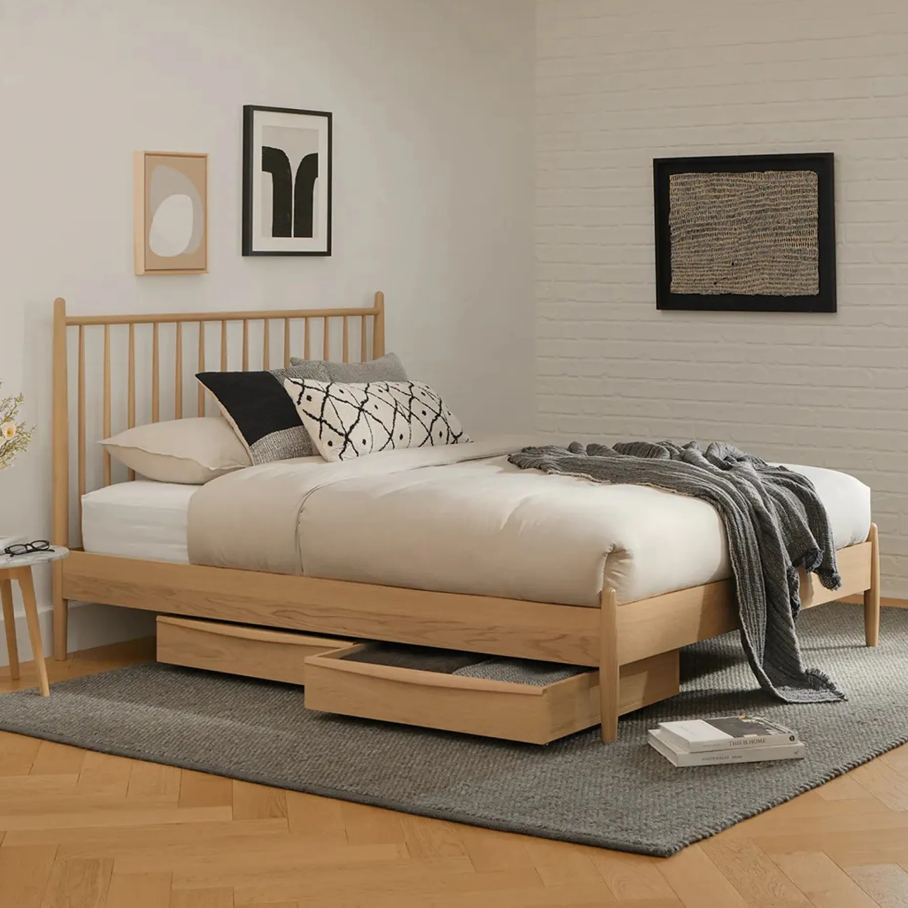 Lenia Underbed Storage Drawer Set - White Oak