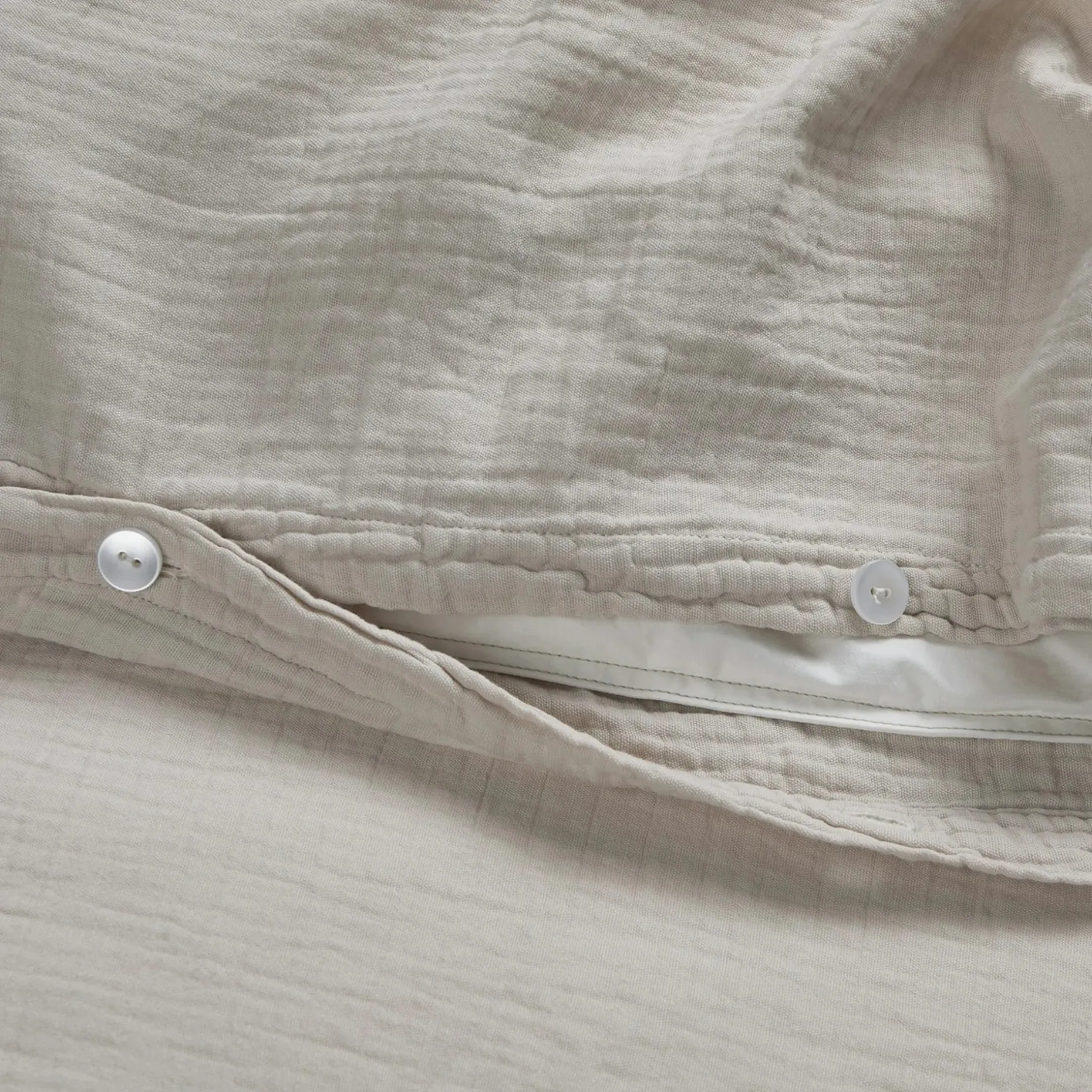 Leni King Cotton Gauze Duvet Cover - Taupe