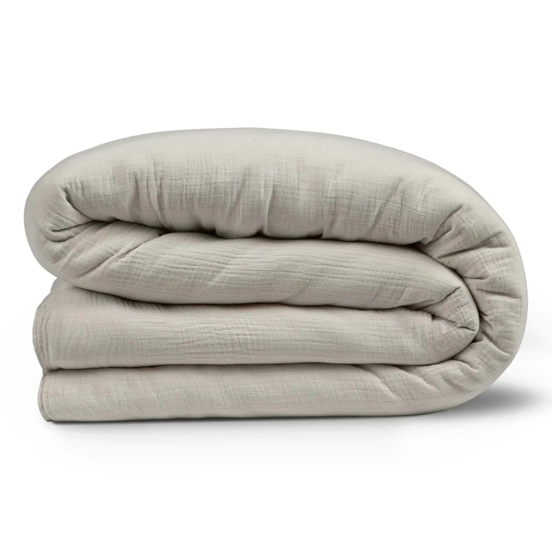 Leni King Cotton Gauze Duvet Cover - Taupe