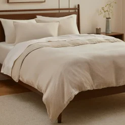 Leni King Cotton Gauze Duvet Cover - Light Taupe