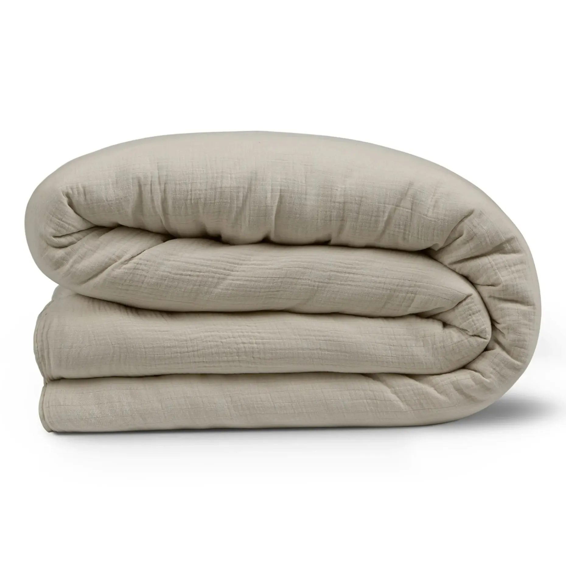 Leni King Cotton Gauze Duvet Cover - Light Taupe