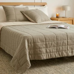 Leni King Cotton Gauze Quilt - Duo Taupe
