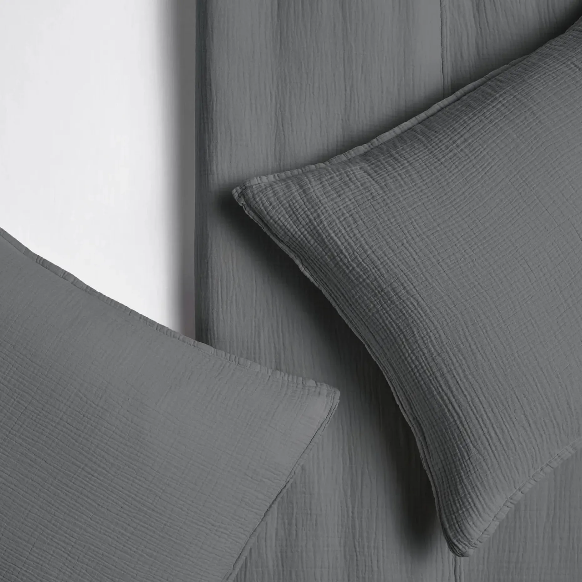 Leni King Cotton Gauze Sham Set - Charcoal