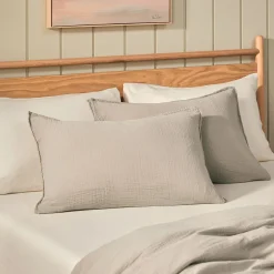Leni King Cotton Gauze Sham Set - Light Taupe