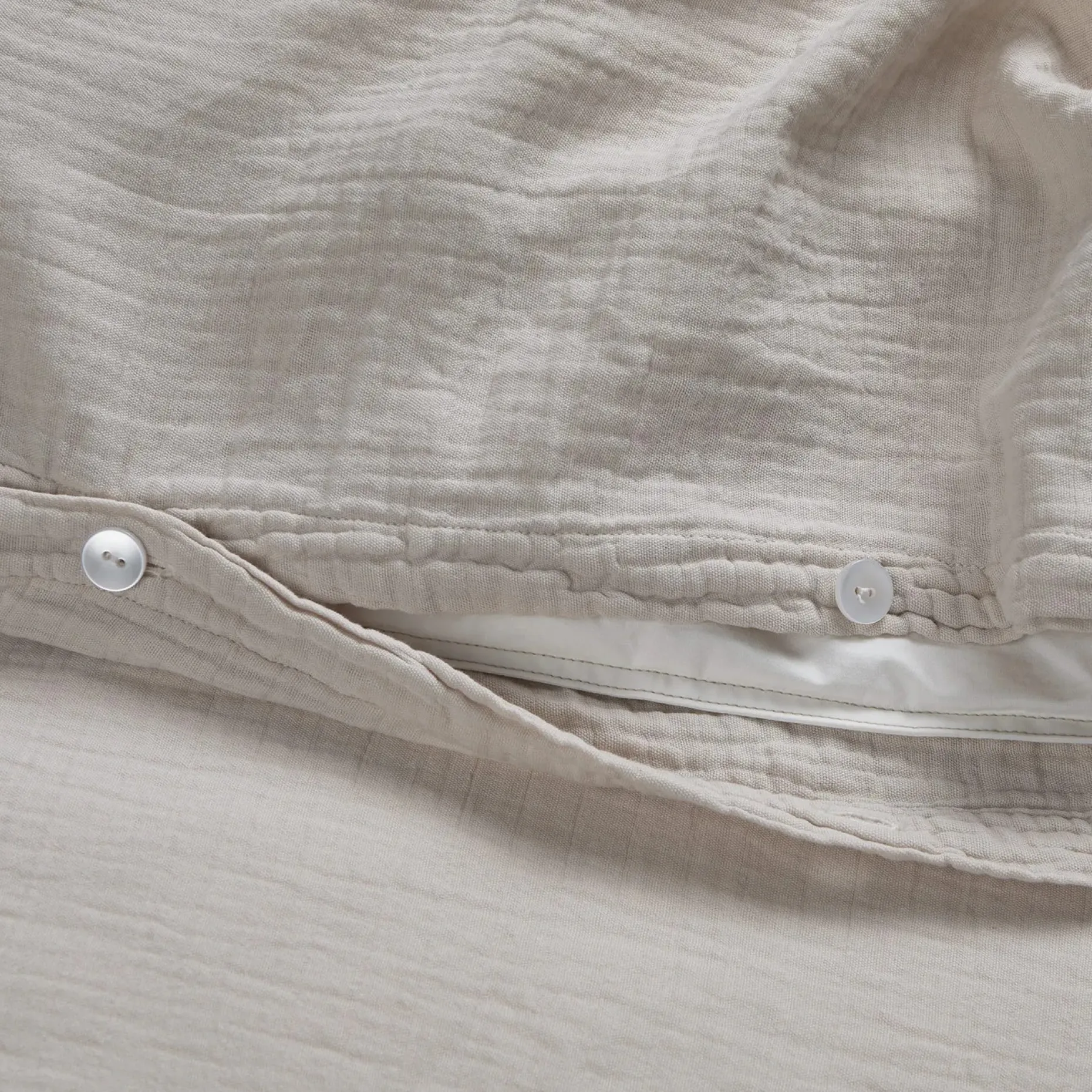 Leni Queen Cotton Gauze Duvet Cover - Light Taupe