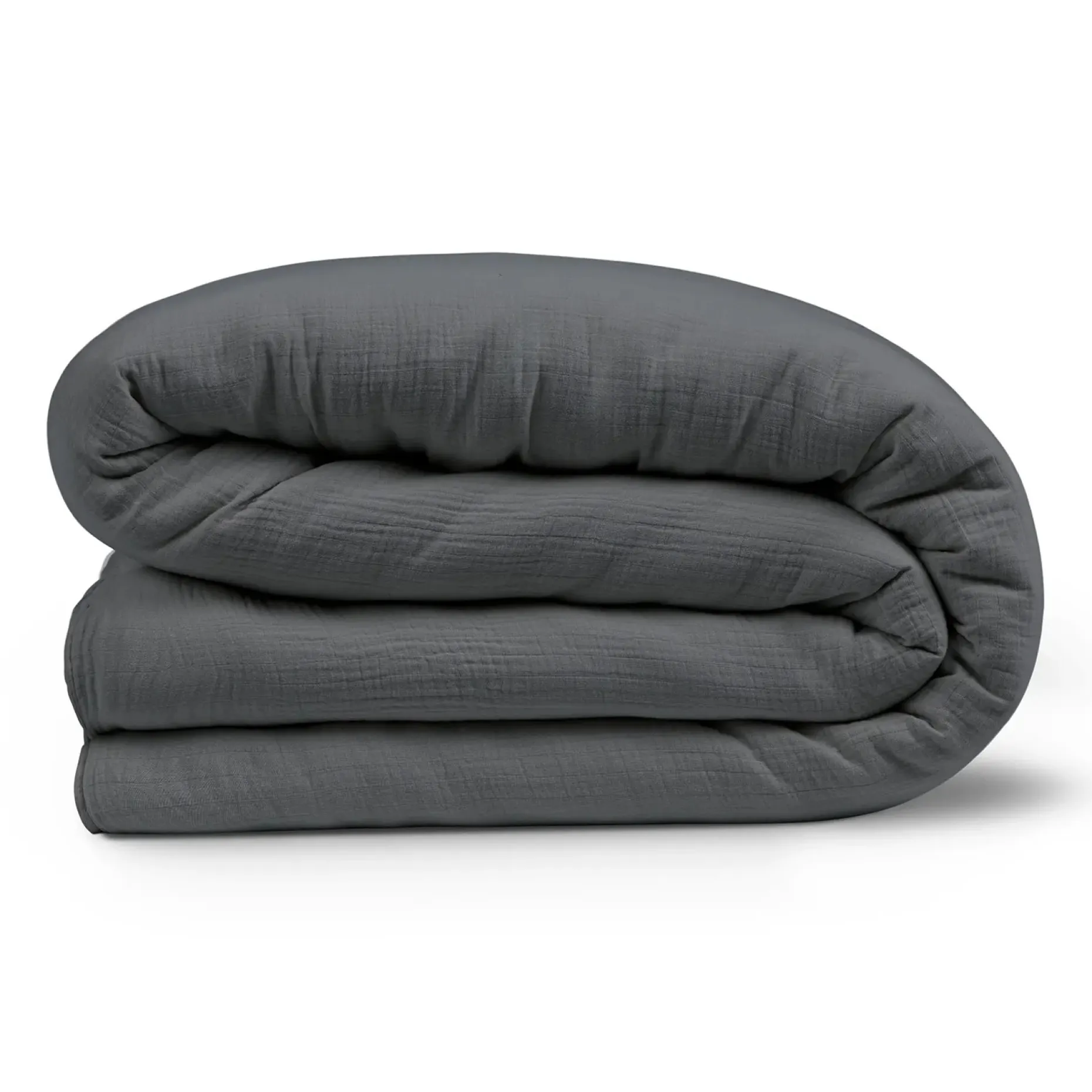 Leni Queen Cotton Gauze Duvet Cover - Charcoal