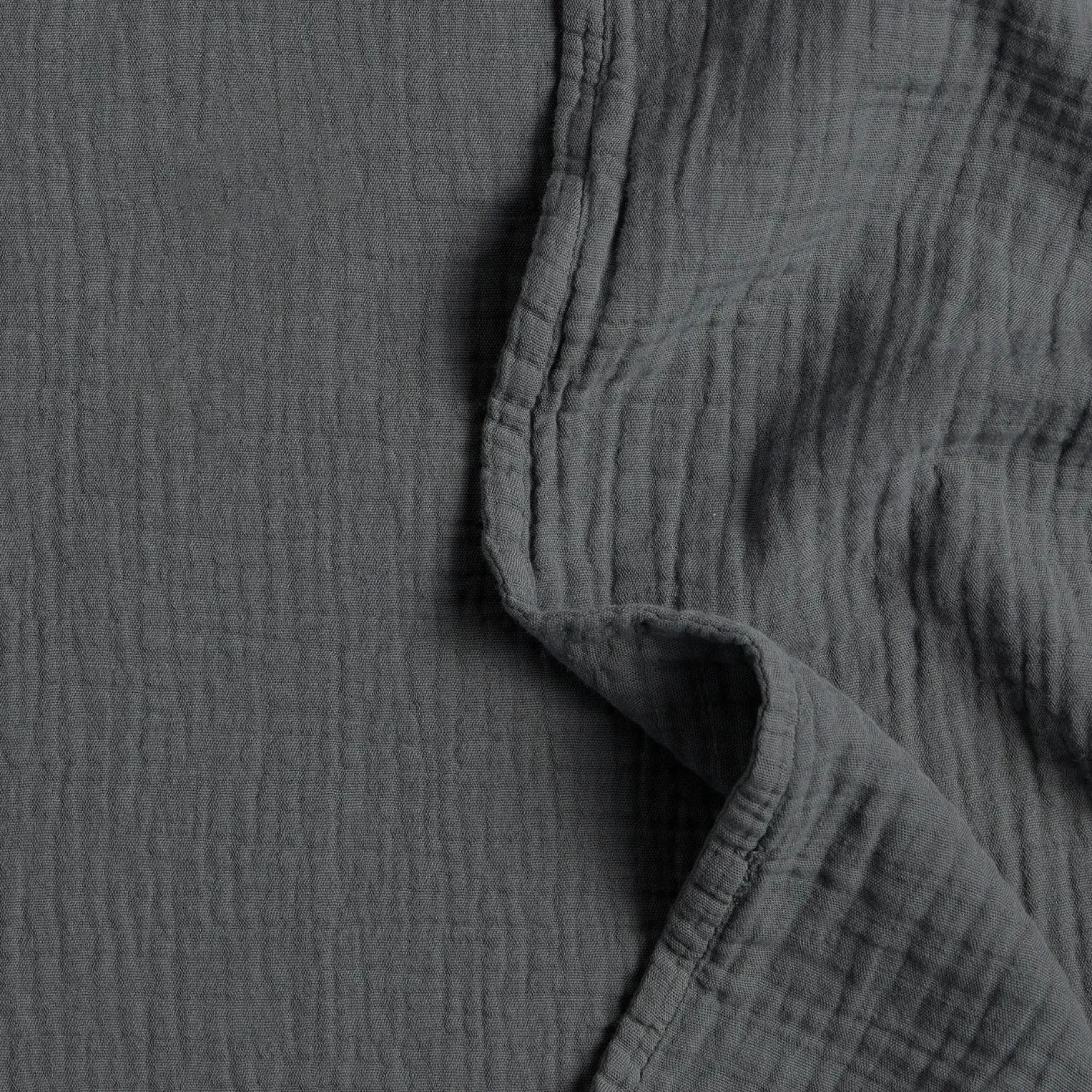 Leni Queen Cotton Gauze Duvet Cover - Charcoal