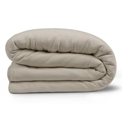 Leni Queen Cotton Gauze Duvet Cover - Taupe